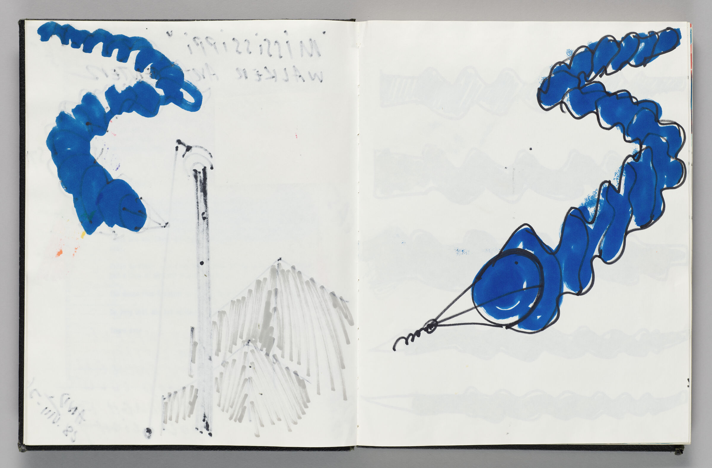 Untitled (Bleed-Through Of Previous Page, Left Page); Untitled (Design For Wind Sock, Right Page)