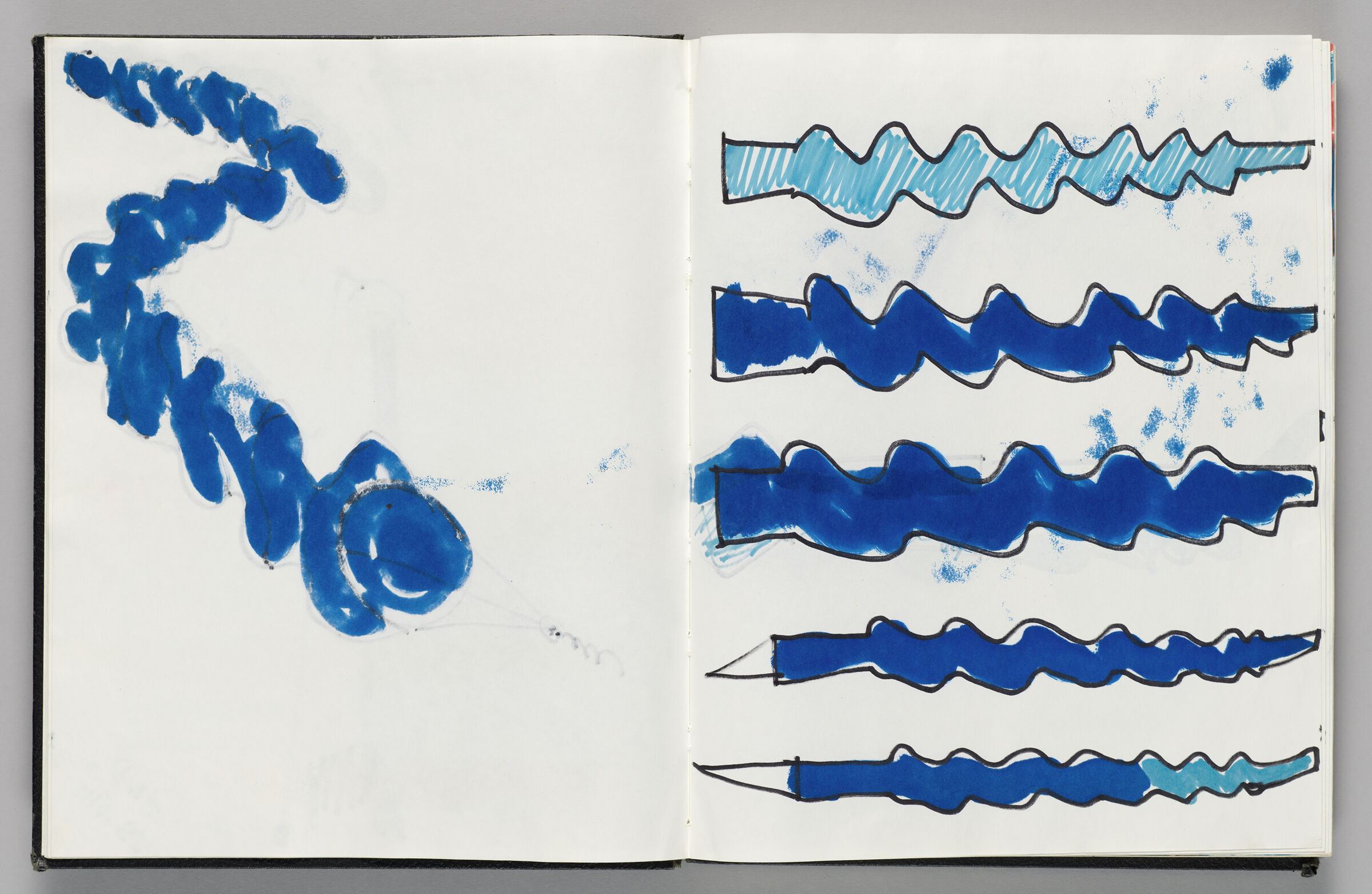 Untitled (Bleed-Through Of Previous Page, Left Page); Untitled (Designs For Wind Sock, Right Page)