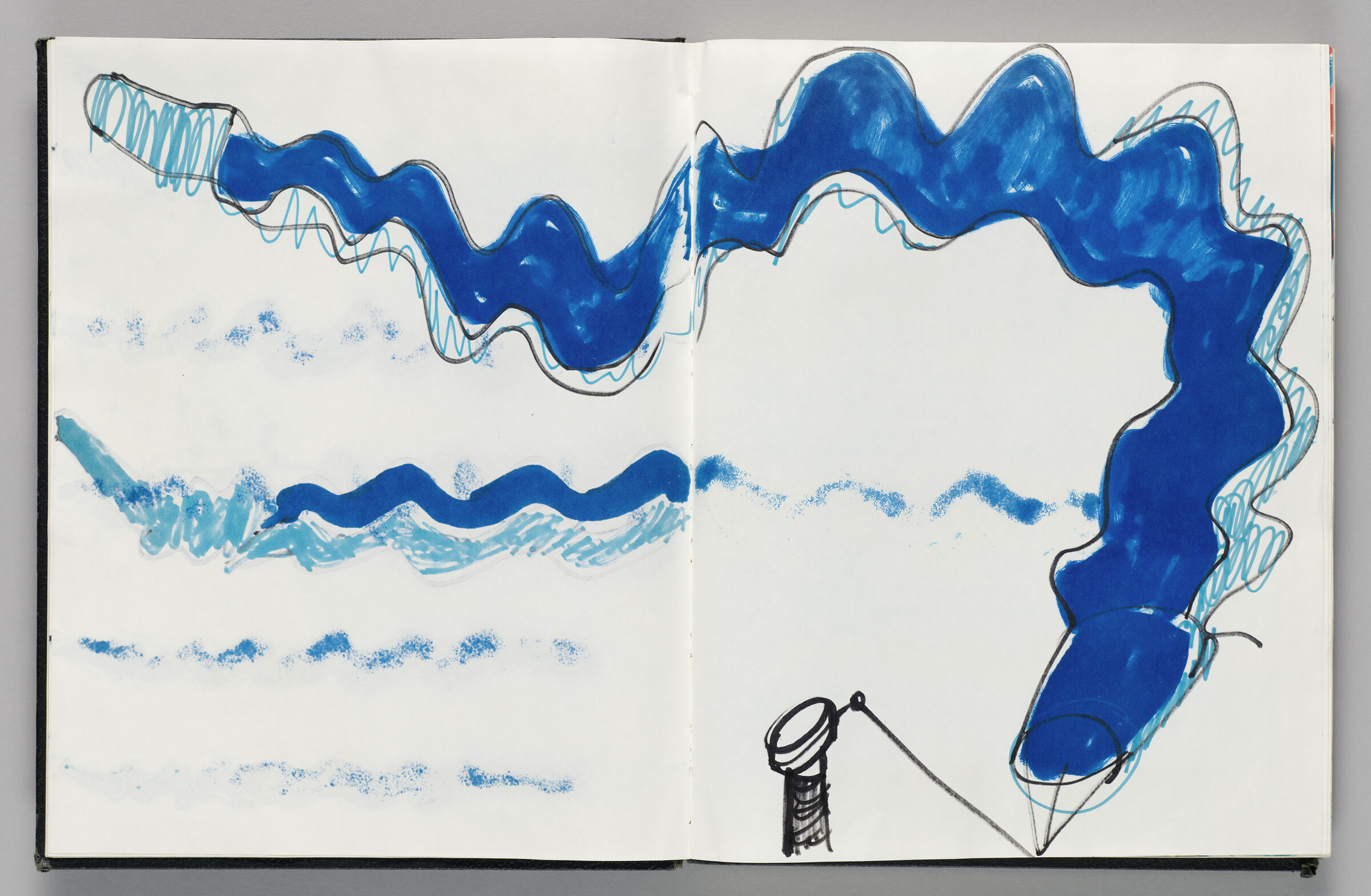 Untitled (Design For Wind Sock Atop Bleed-Through, Two-Page Spread)