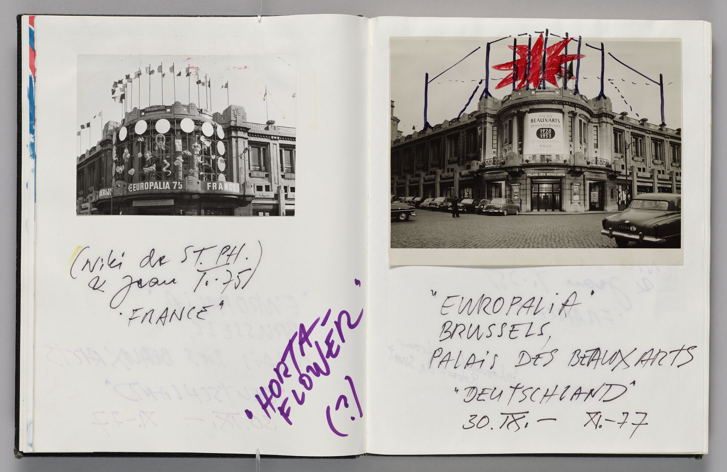 Untitled (Notes And Photograph, Left Page); Untitled (Design For Europalia Inflatable, Right Page)
