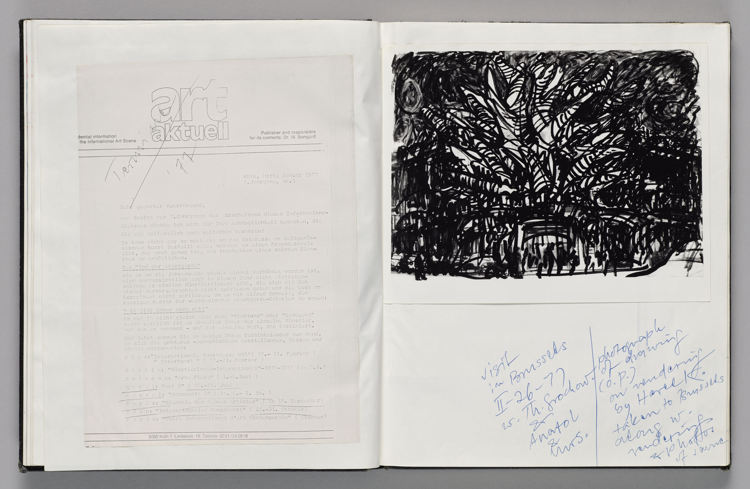 Untitled (Pasted Letter With Notes, Left Page); Untitled (Pasted Photograph With Sketch And Notes, Right Page)
