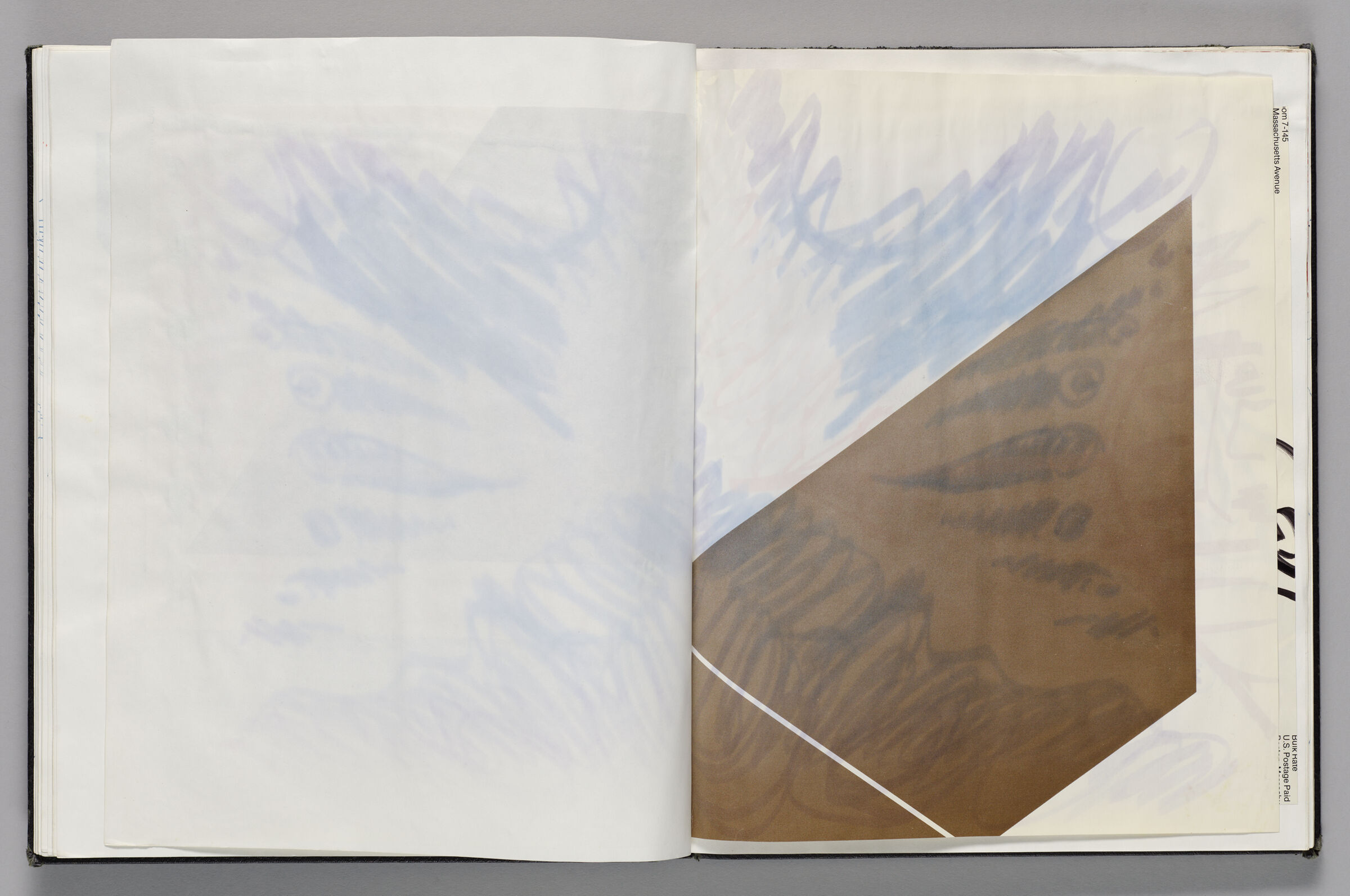 Untitled (Pasted Sketch, Left Page); Untitled (Pasted Sketches, Right Page)