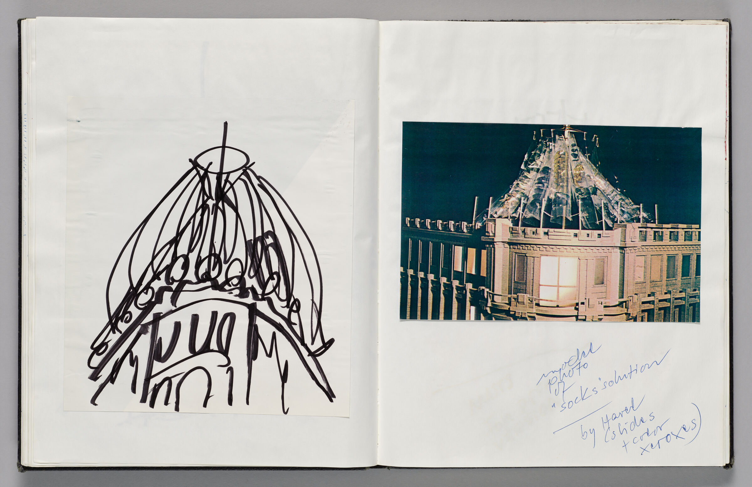 Untitled (Pasted Sketch, Left Page); Untitled (Pasted Photograph And Notes, Right Page)