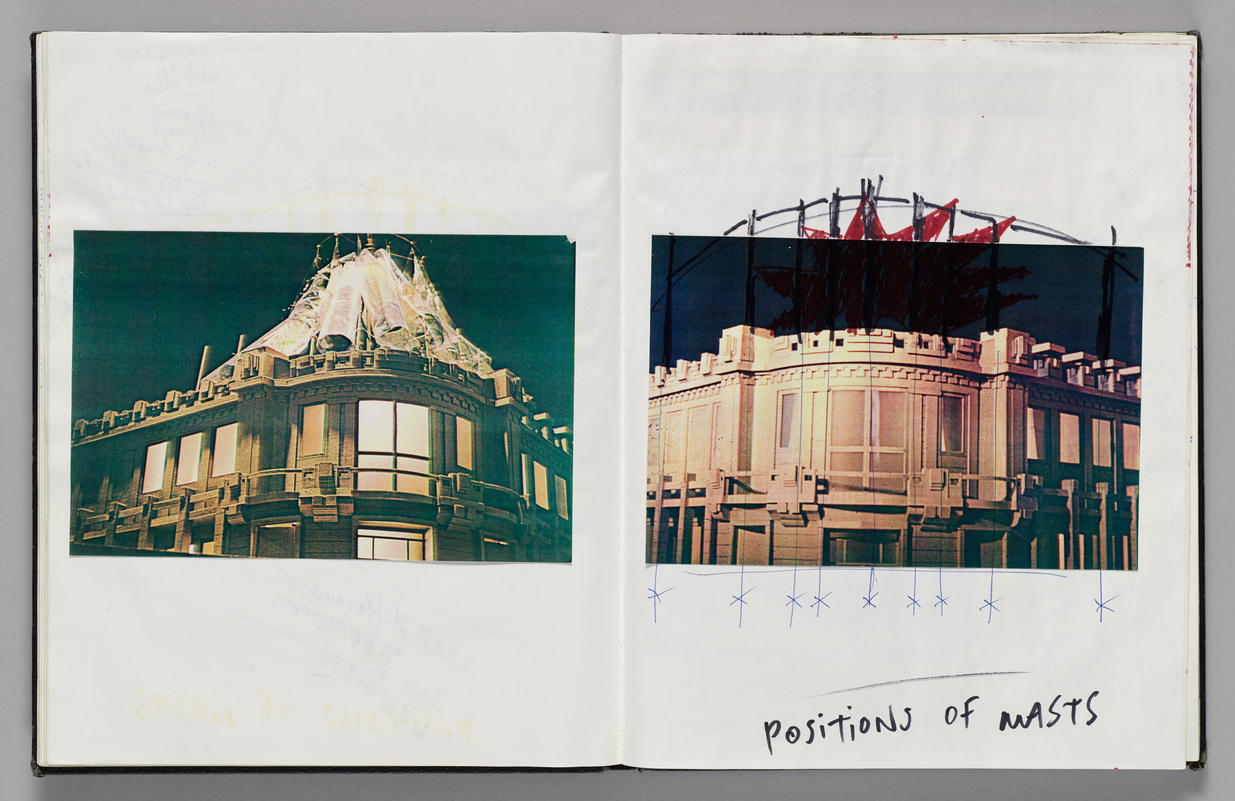 Untitled (Pasted Photograph, Left Page); Untitled (Pasted Photograph With Sketch And Notes, Right Page)