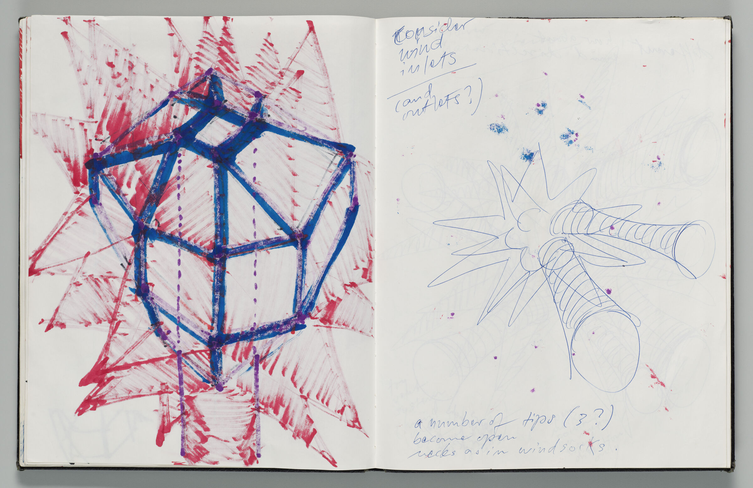 Untitled (Bleed-Through Of Previous Page, Left Page); Untitled (Design For Inflatable Sculpture, Right Page)