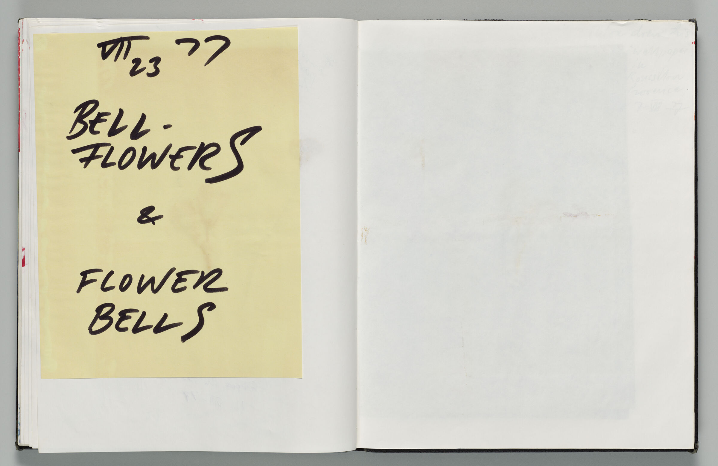 Untitled (Pasted Sheet, Left Page); Untitled (Blank, Right Page)