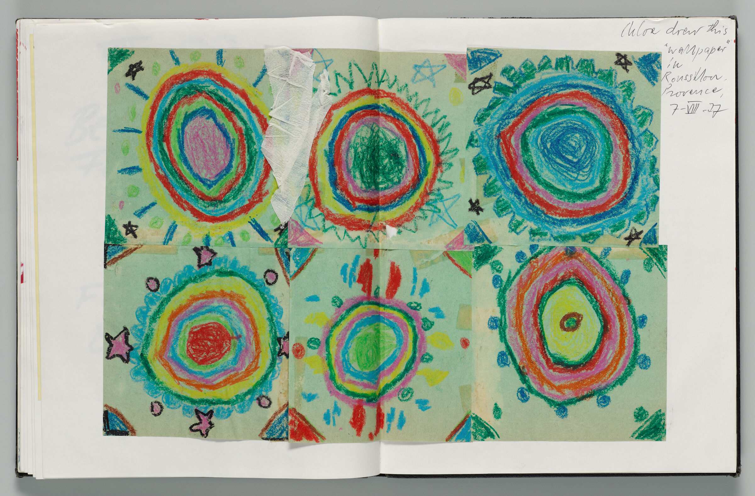 Untitled (Pasted Paper Designs By Chloe (Artist's Daughter), Two-Page Spread)