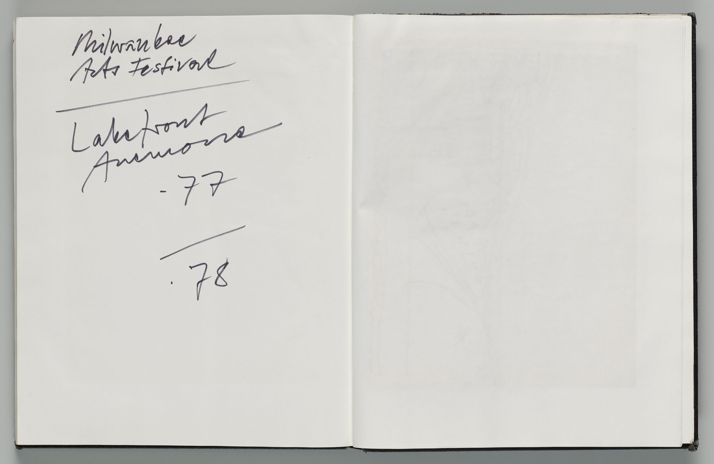 Untitled (Text, Left Page); Untitled (Blank, Right Page)