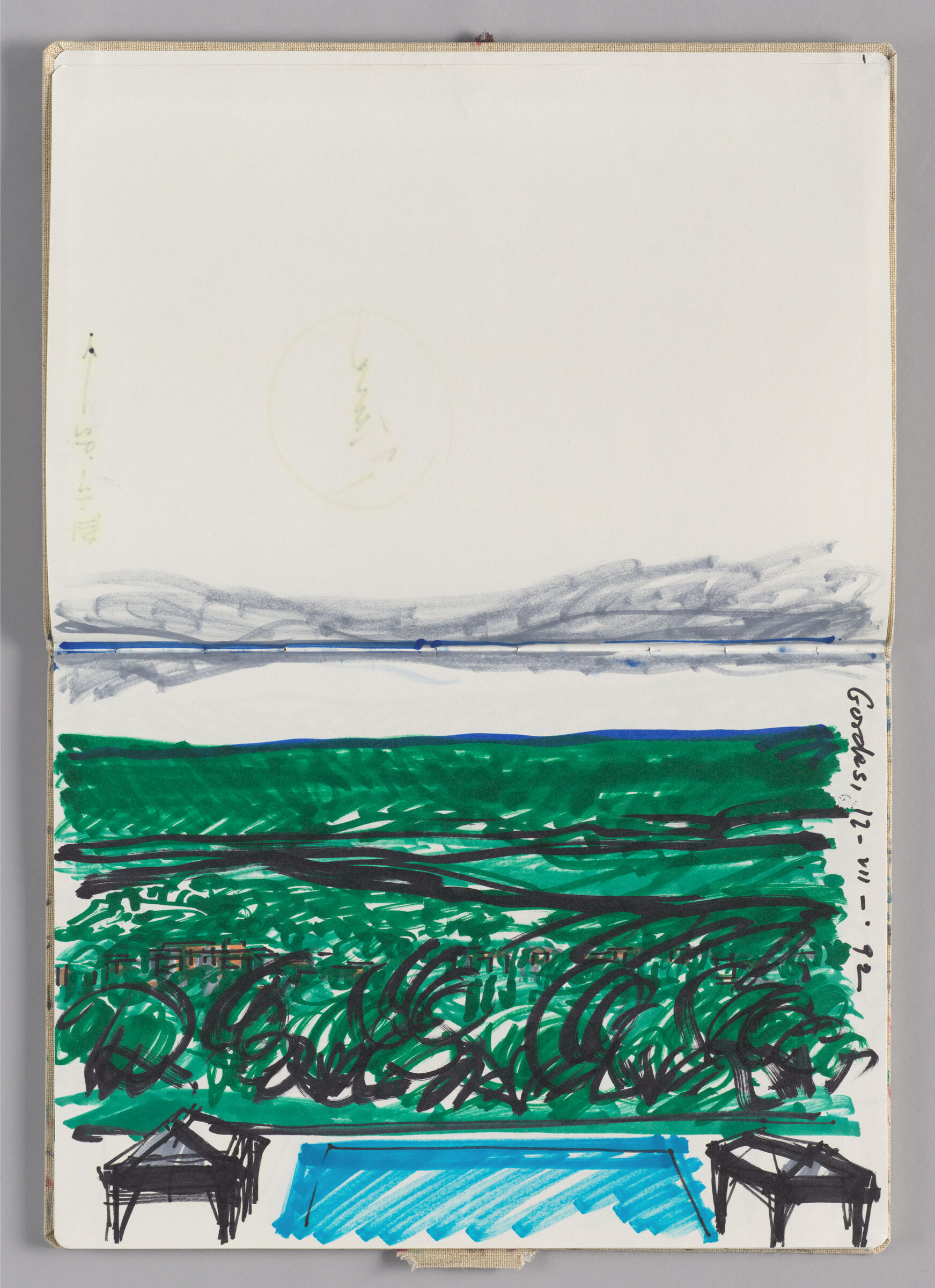 Untitled (Landscape With Pool, Two-Page Spread)
