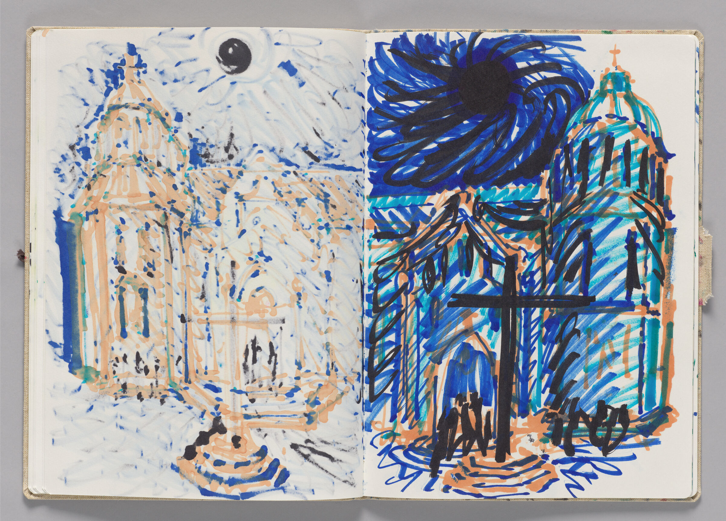 Untitled (Bleed-Through Of Previous Page, Left Page); Untitled (Church, Right Page)