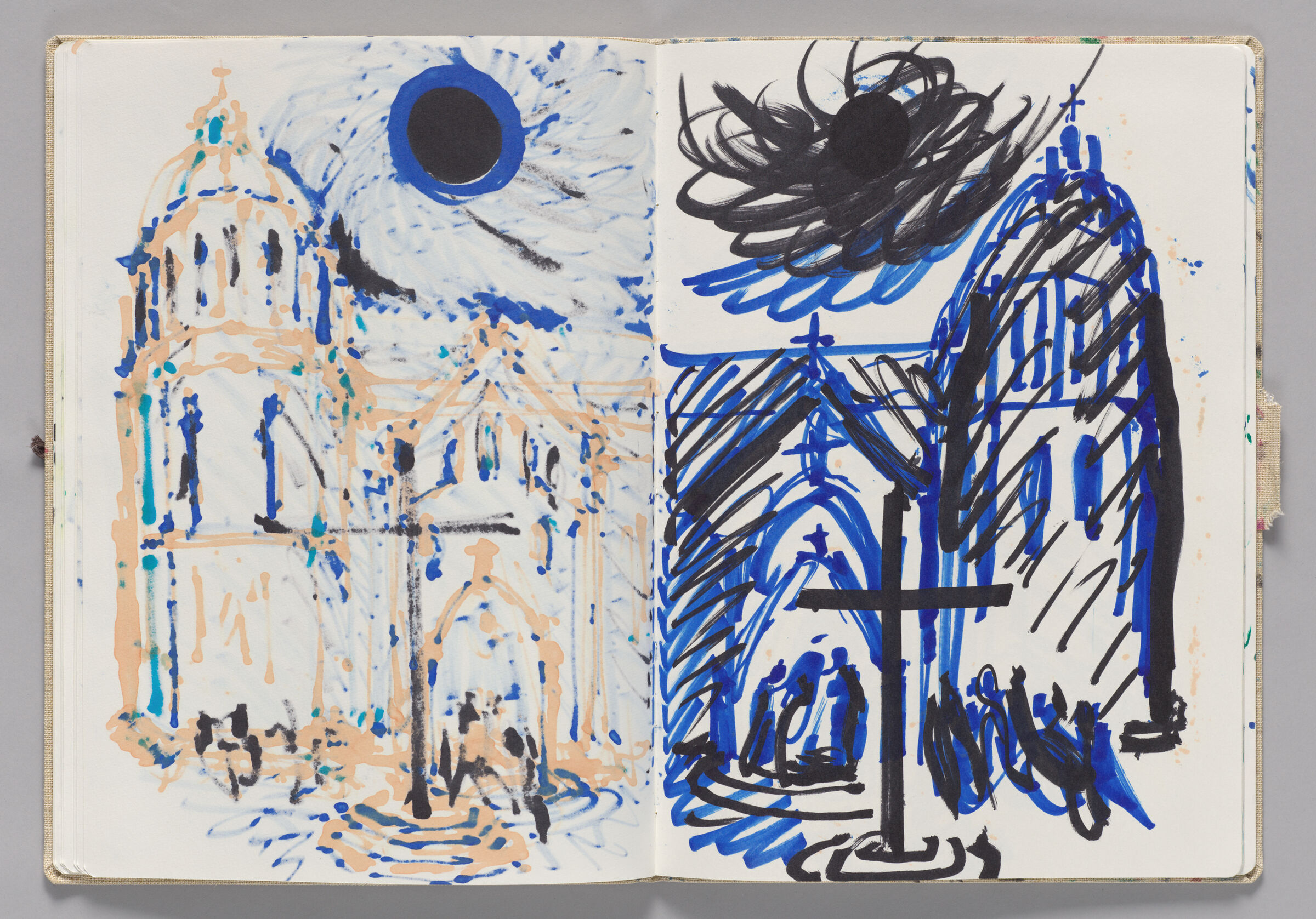 Untitled (Bleed-Through Of Previous Page, Left Page); Untitled (Church, Right Page)
