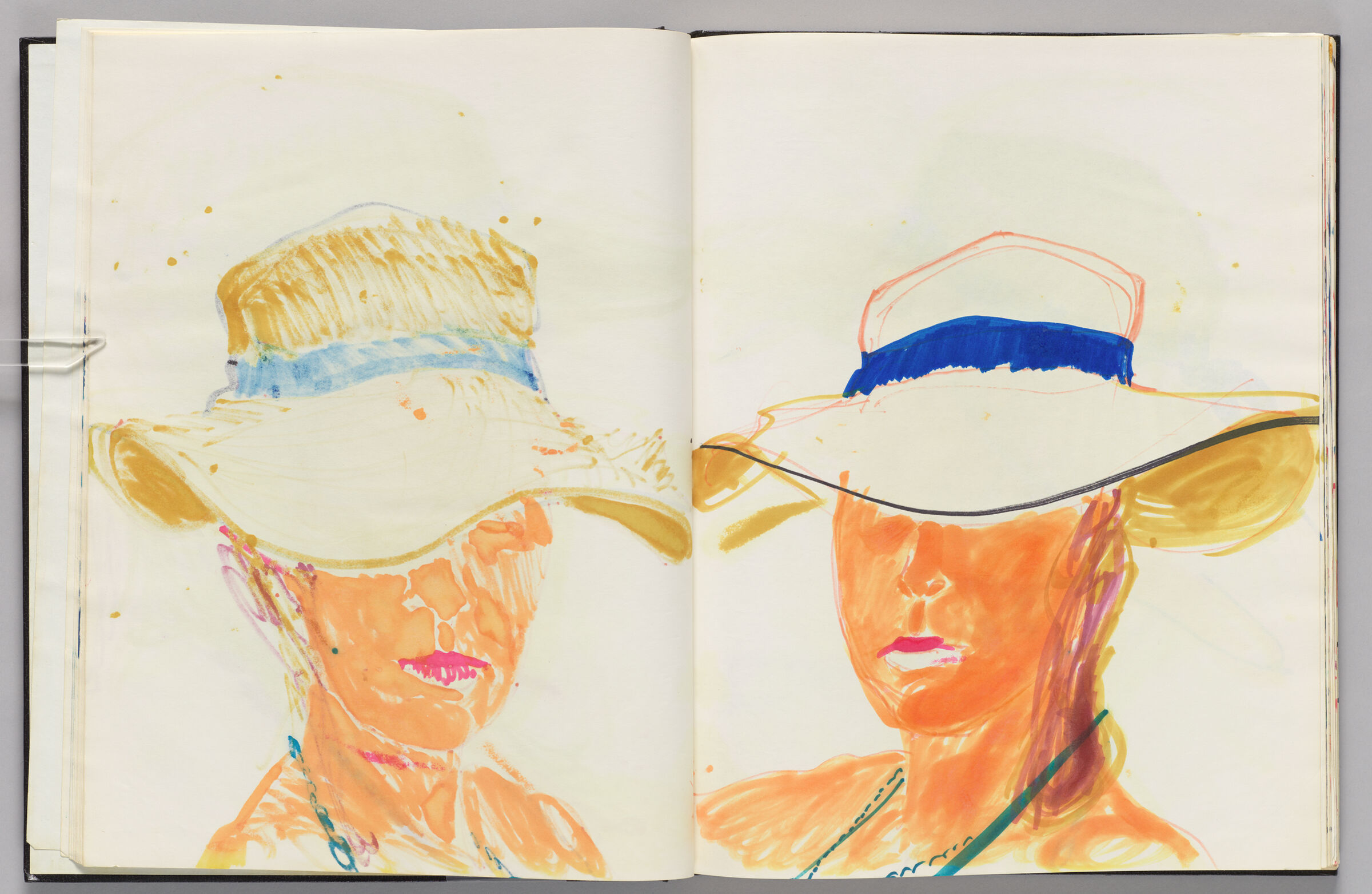 Untitled (Bleed-Through Of Previous Page, Left Page); Untitled (Frontal Portait Of Female Figure (Elizabeth Goldring), Right Page)