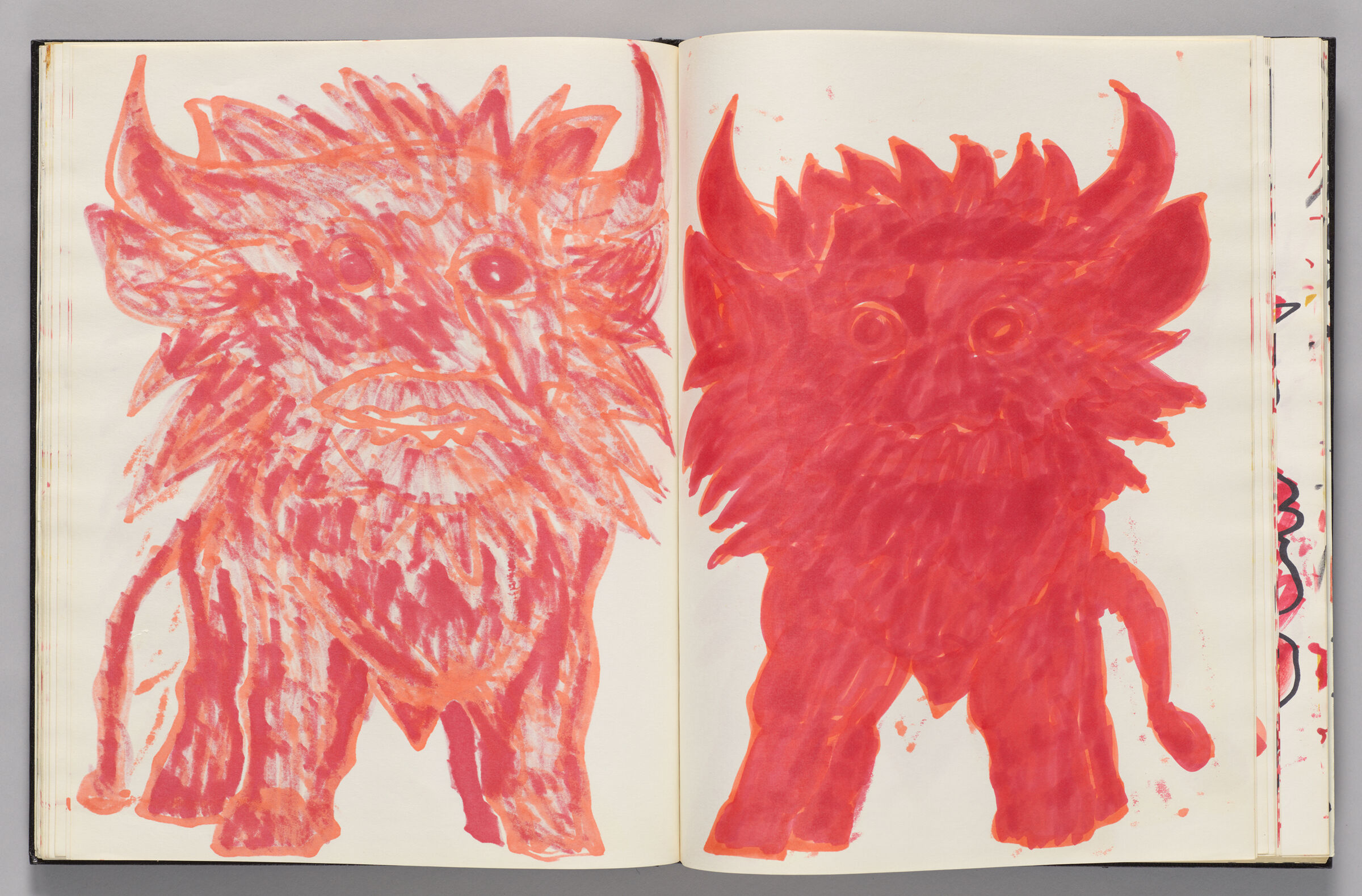 Untitled (Bleed-Through Of Previous Page, Left Page); Untitled (Minotaur, Right Page)