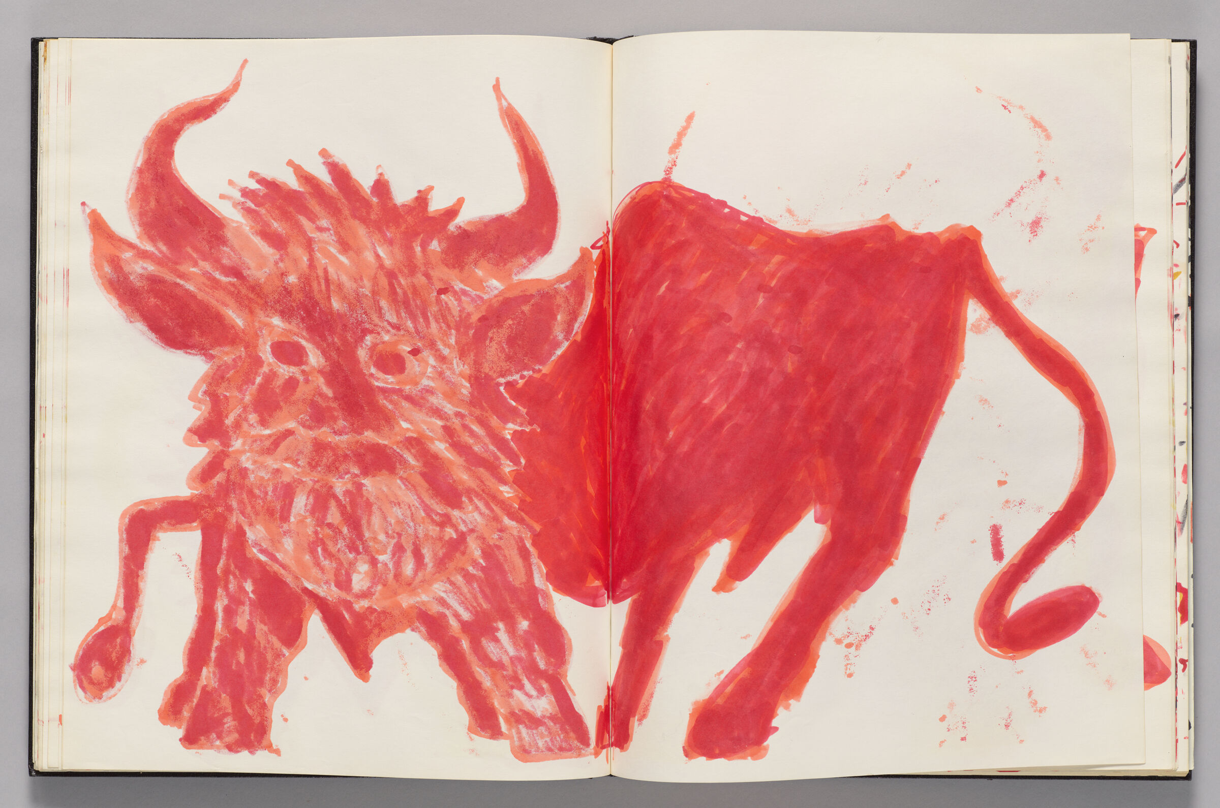 Untitled (Bleed-Through Of Minotaur Head Connected To Minotaur Body, Two-Page Spread)