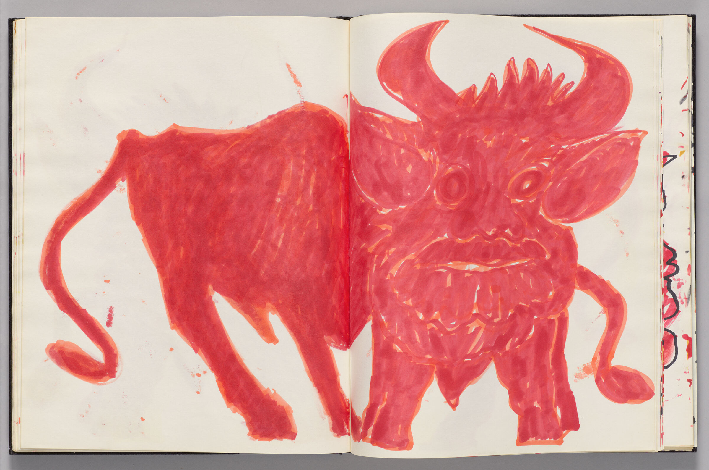 Untitled (Bleed-Through Of Minotaur Body Connected To Minotaur Head, Two-Page Spread)