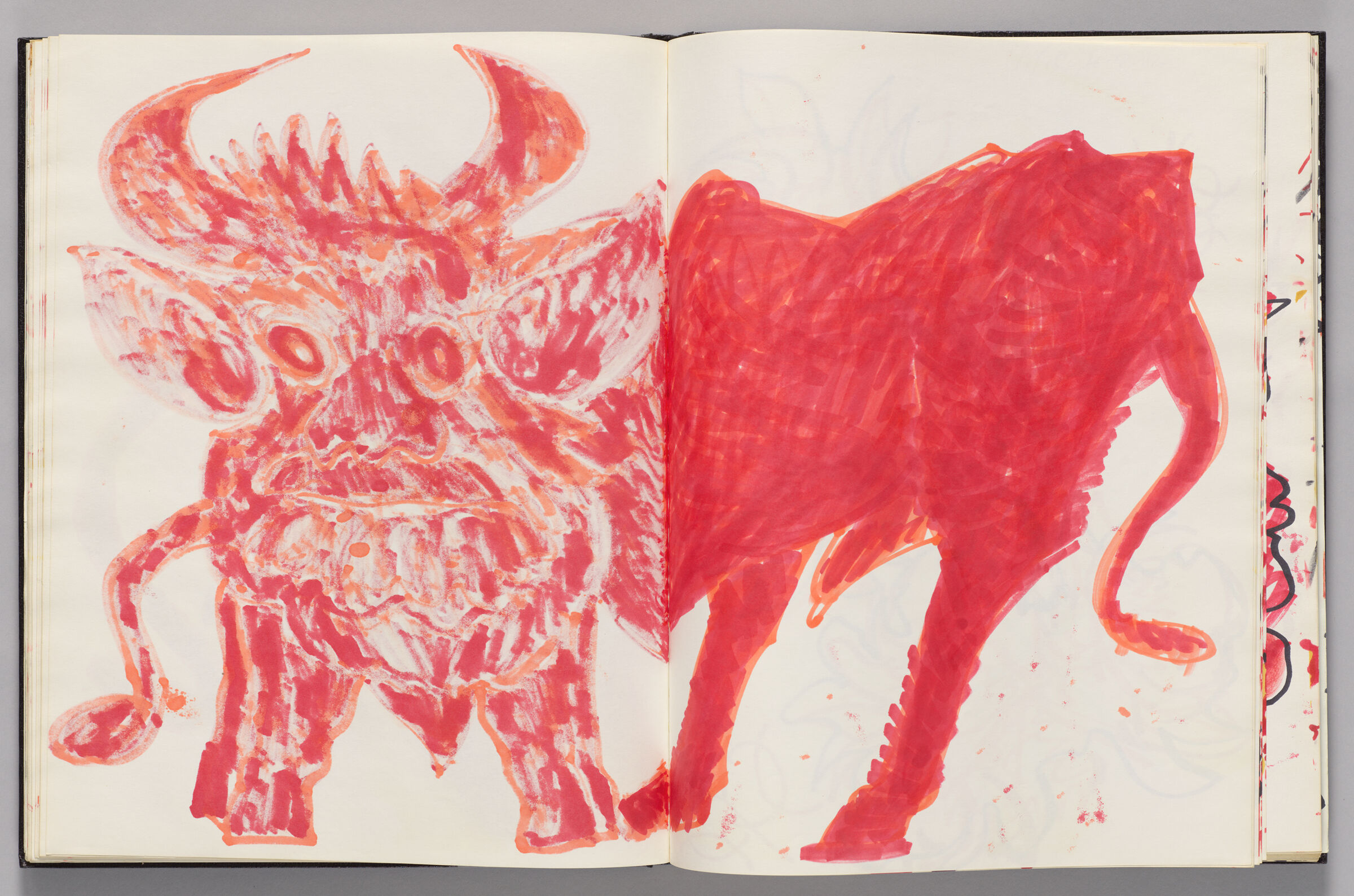 Untitled (Bleed-Through Of Minotaur Head Connected To Minotaur Body, Two-Page Spread)