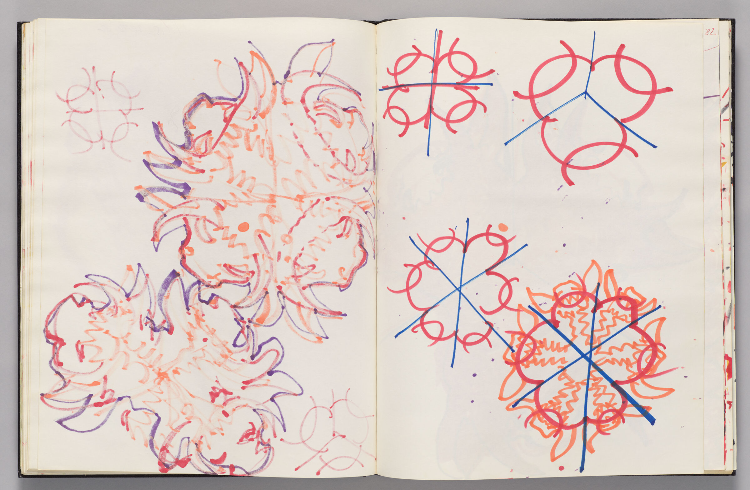 Untitled (Bleed-Through Of Previous Page, Left Page); Untitled (Minotaur Heads, Aerial View, Right Page)