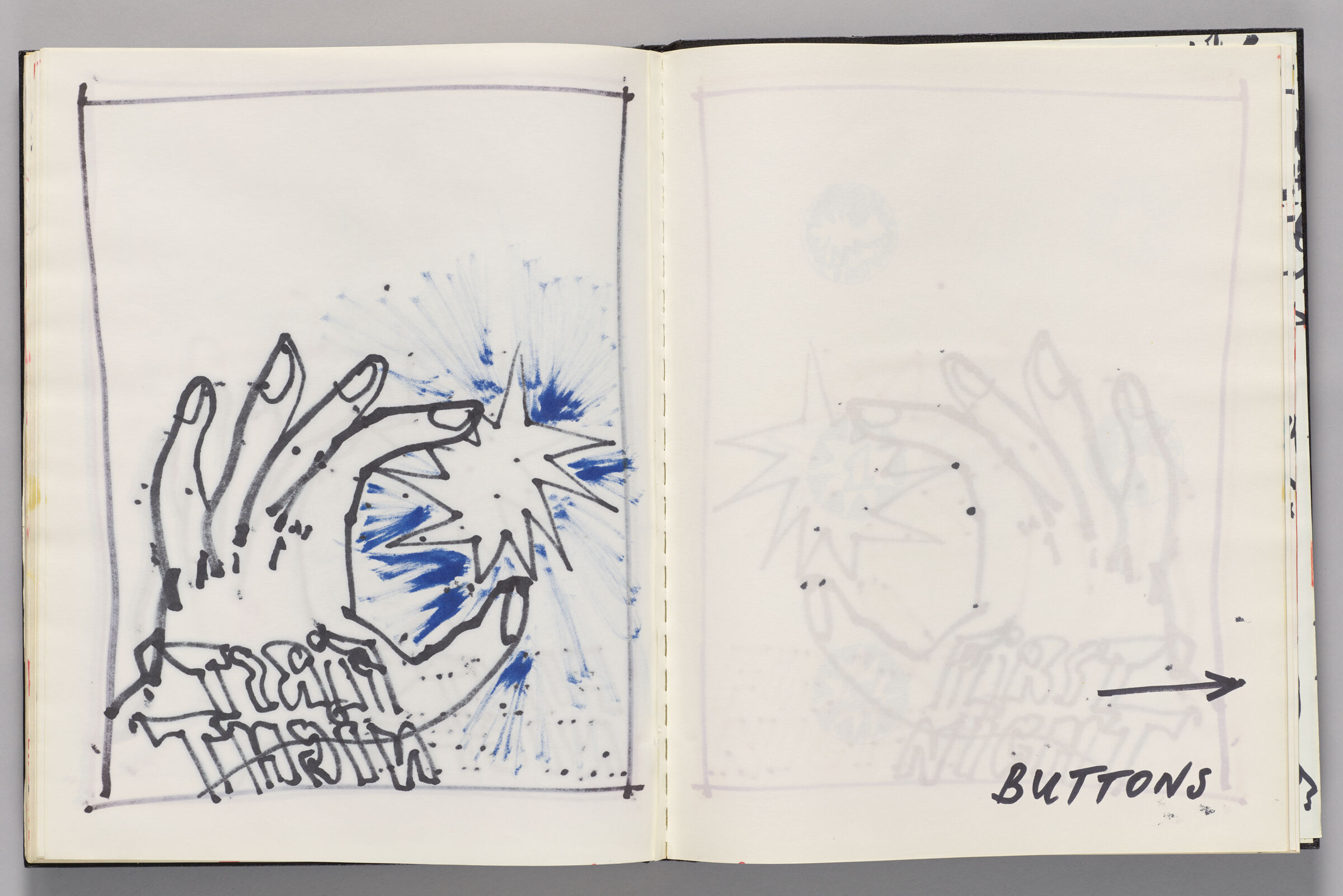 Untitled (Bleed-Through Of Previous Page, Left Page); Untitled (Text, Right Page)