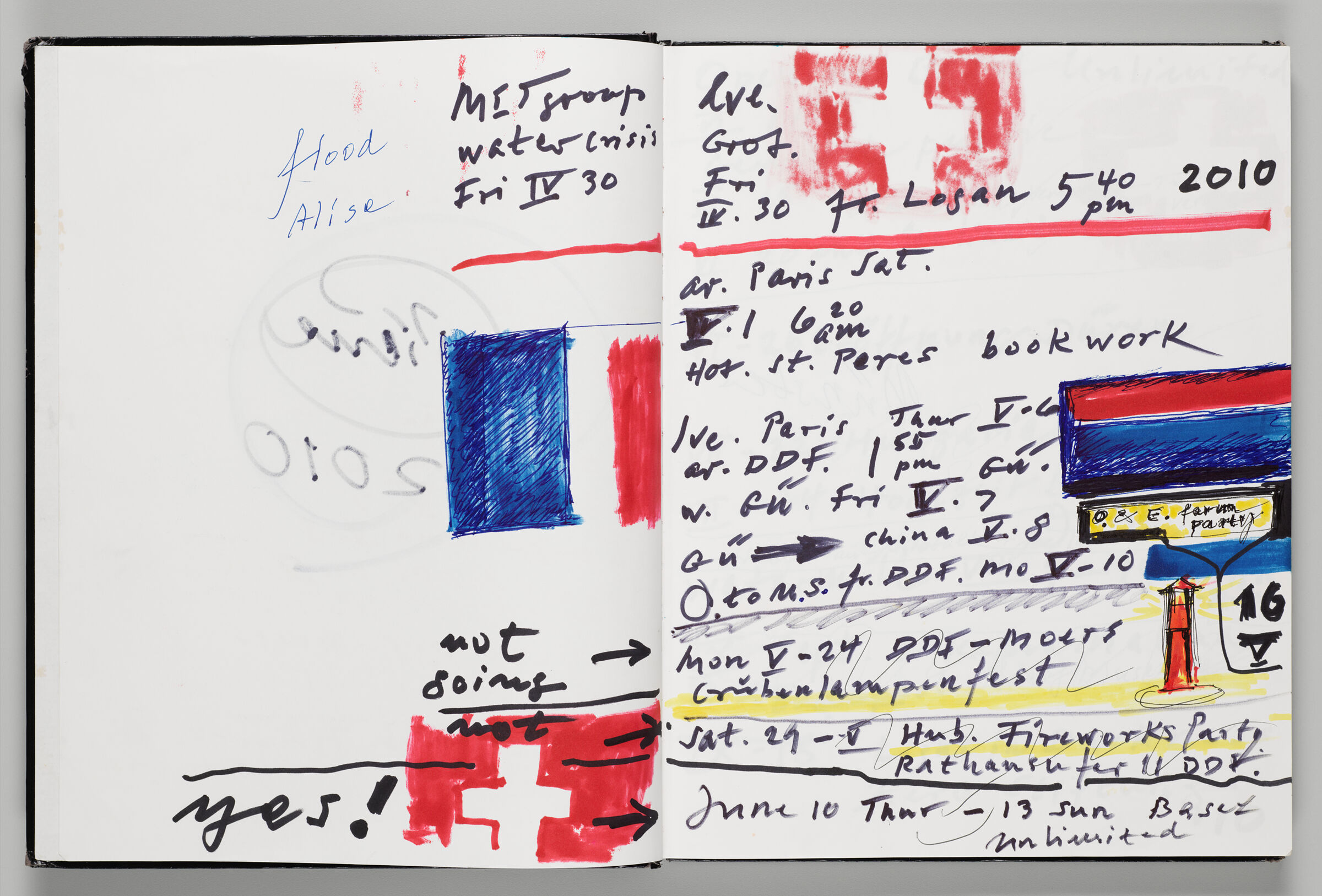 Untitled (Notes And Bleed-Through Of Previous And Following Pages Page, Two-Page Spread)