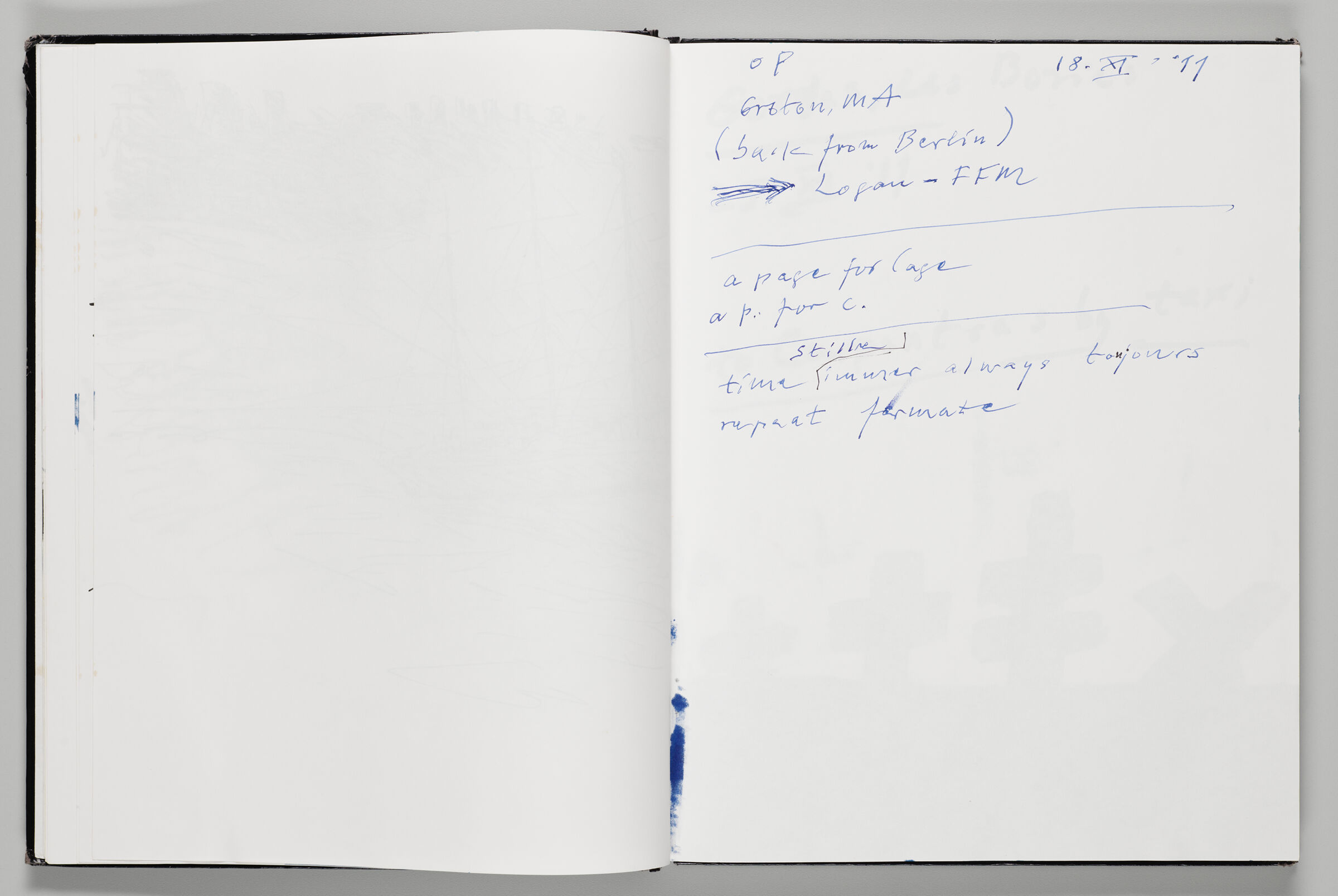 Untitled (Blank With Faint Color Transfer, Left Page); Untitled (