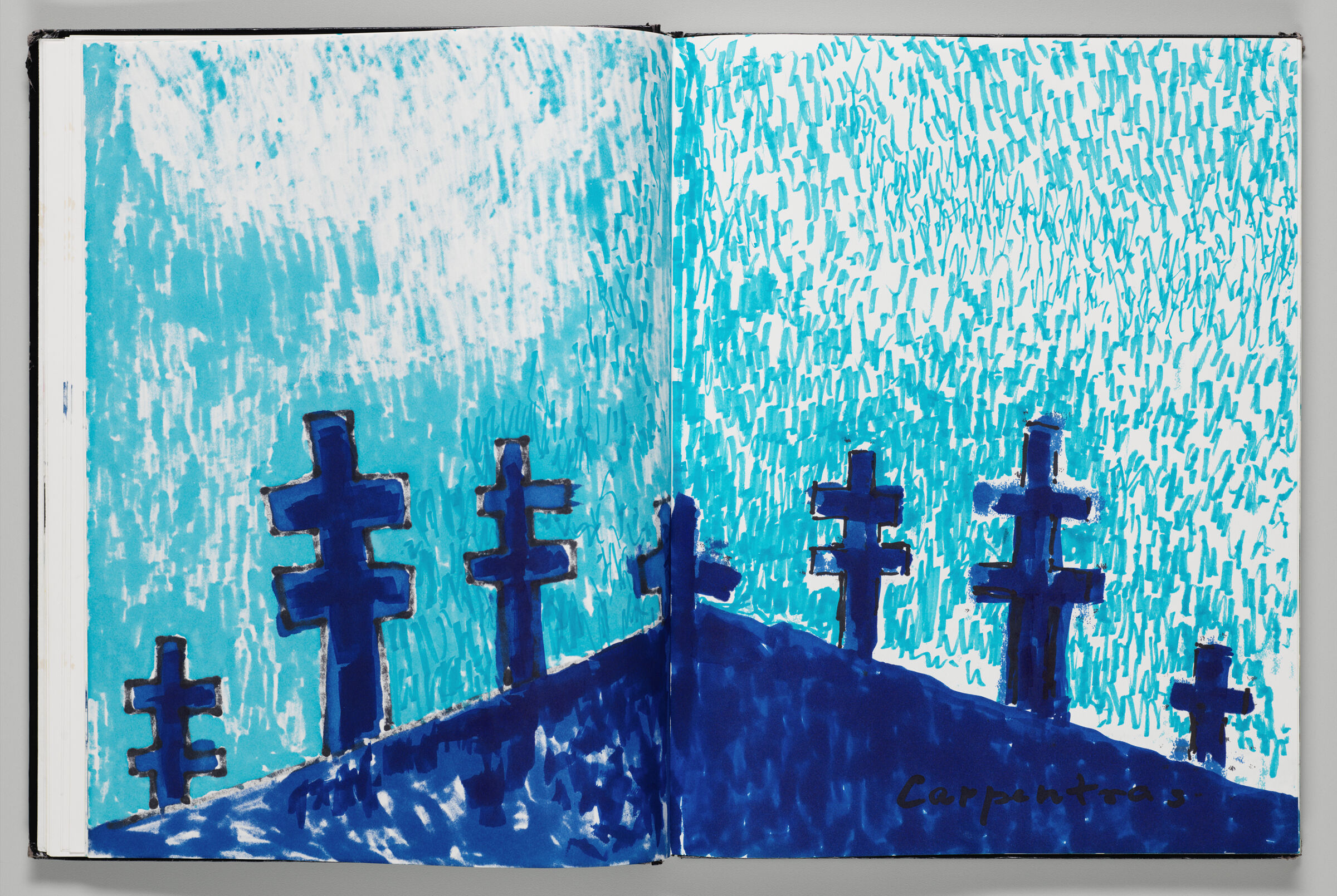Untitled (Cemetery Near Carpentras, France, Using Bleed-Through Of Previous Page, Two-Page Spread)