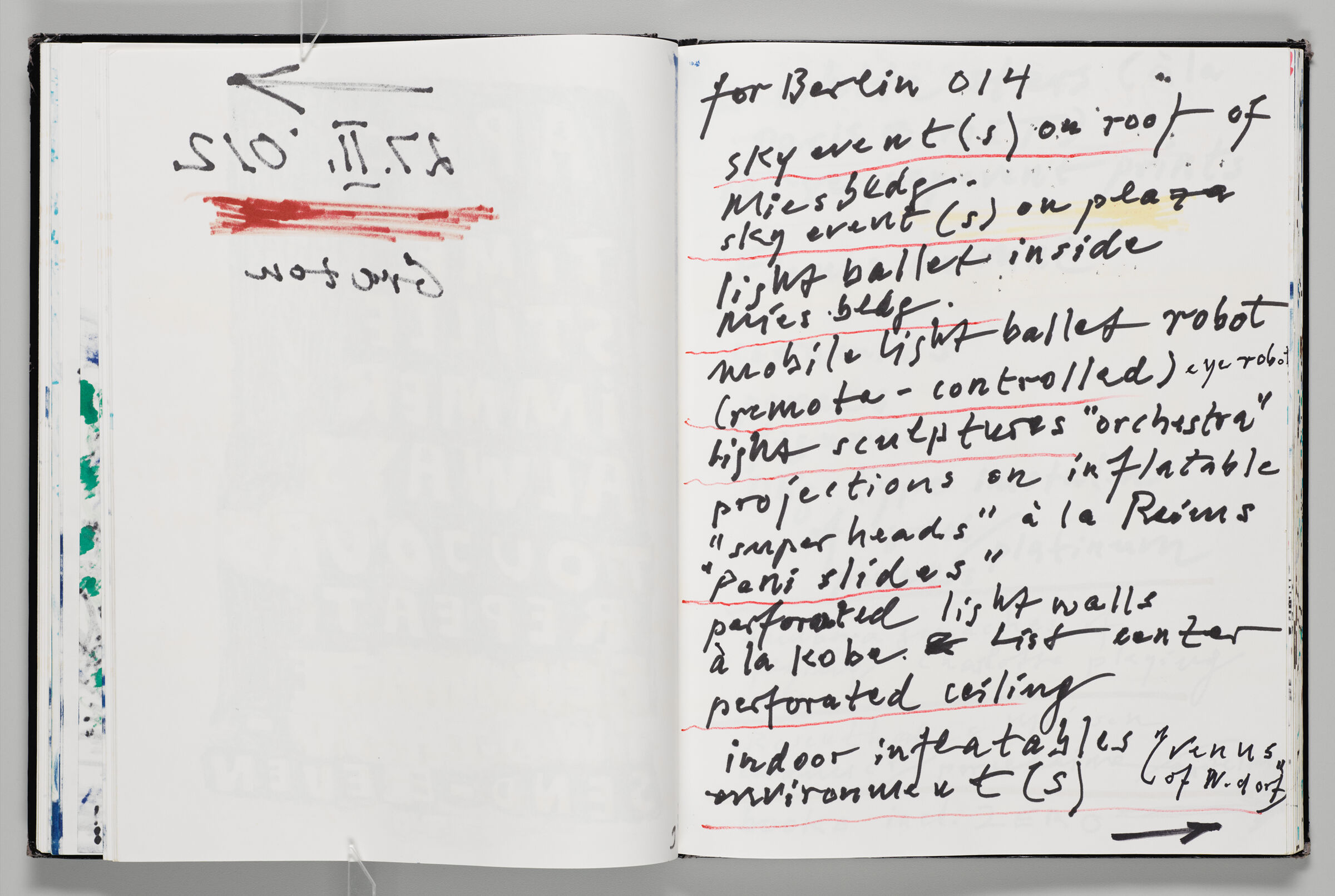 Untitled (Bleed-Through Of Previous Page, Left Page); Untitled (Notes 