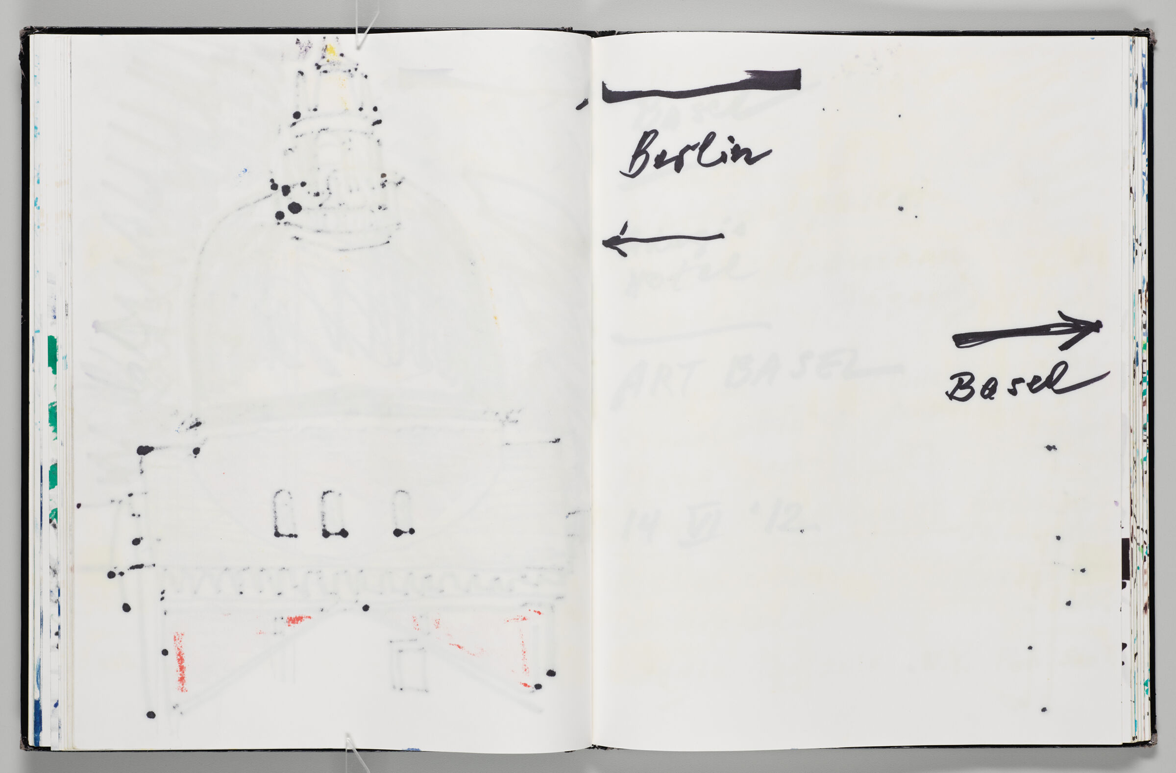 Untitled (Bleed-Through Of Previous Page, Left Page); Untitled (Notes Over Bleed-Through, Right Page)