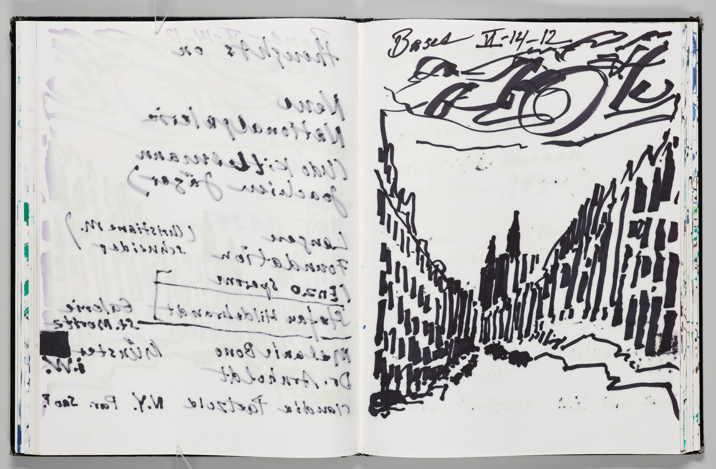 Untitled (Bleed-Through Of Previous Page, Left Page); Untitled (View Of Basel, Switzerland, Right Page)