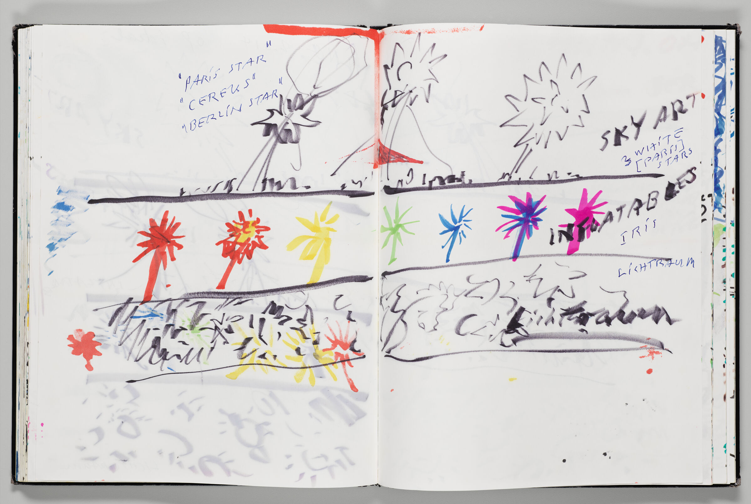 Untitled (Design For Neue Nationalgalerie Inflatables Over Bleed-Through, Two-Page Spread)