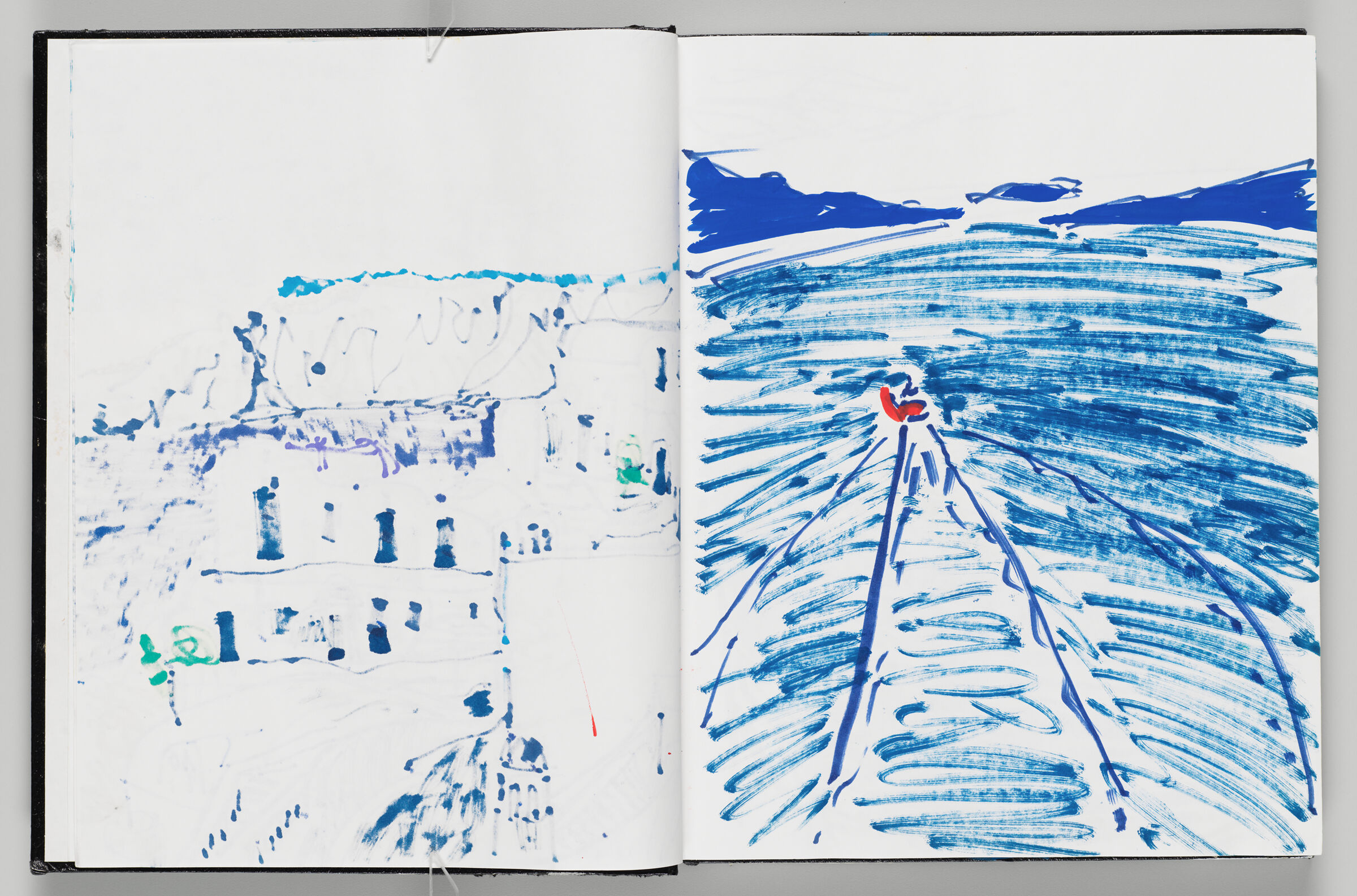 Untitled (Bleed-Through Of Previous Page, Left Page); Untitled (Santorini Seascape, Right Page)