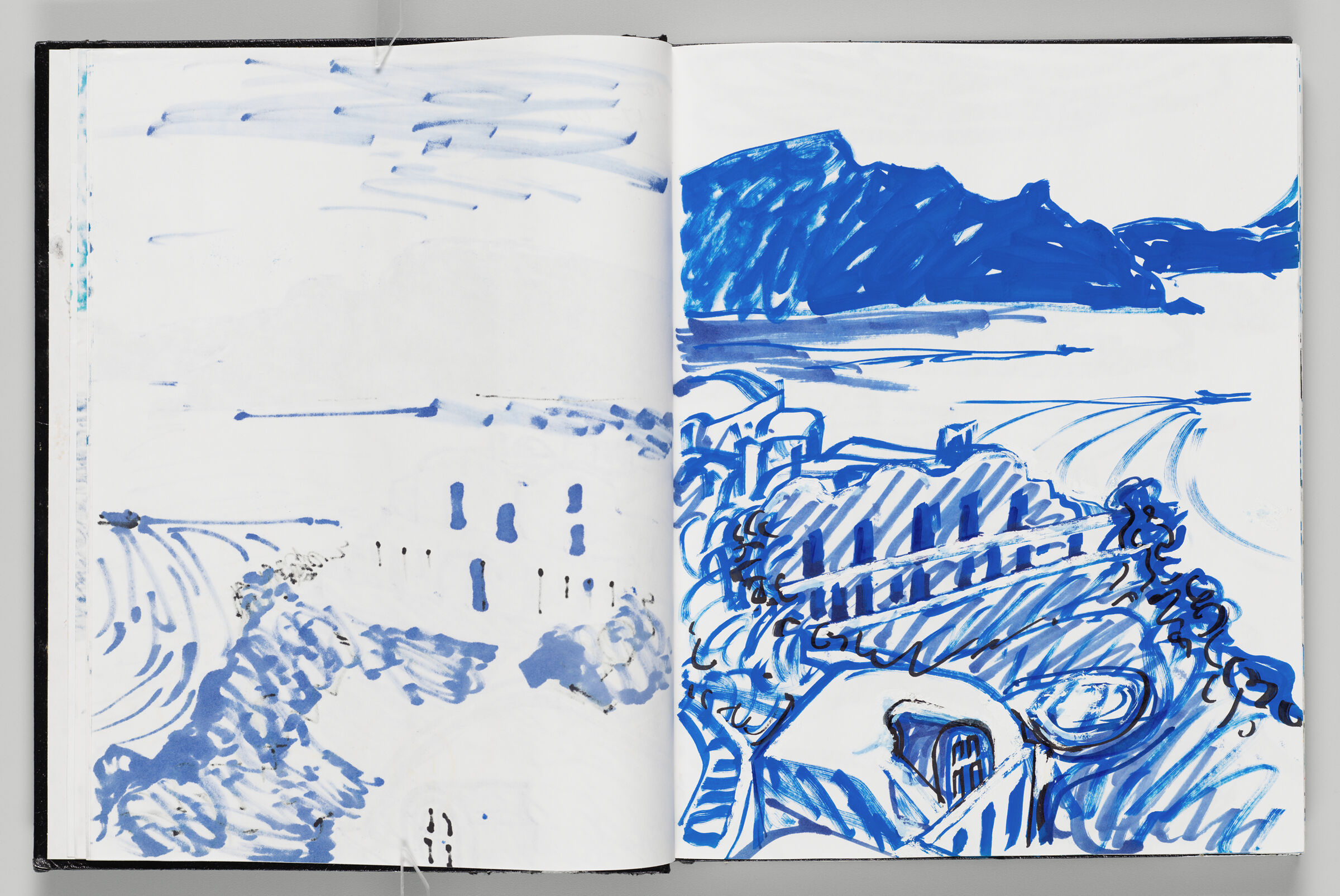 Untitled (Bleed-Through Of Previous Page, Left Page); Untitled (View Of Santorini, Greece, Right Page)