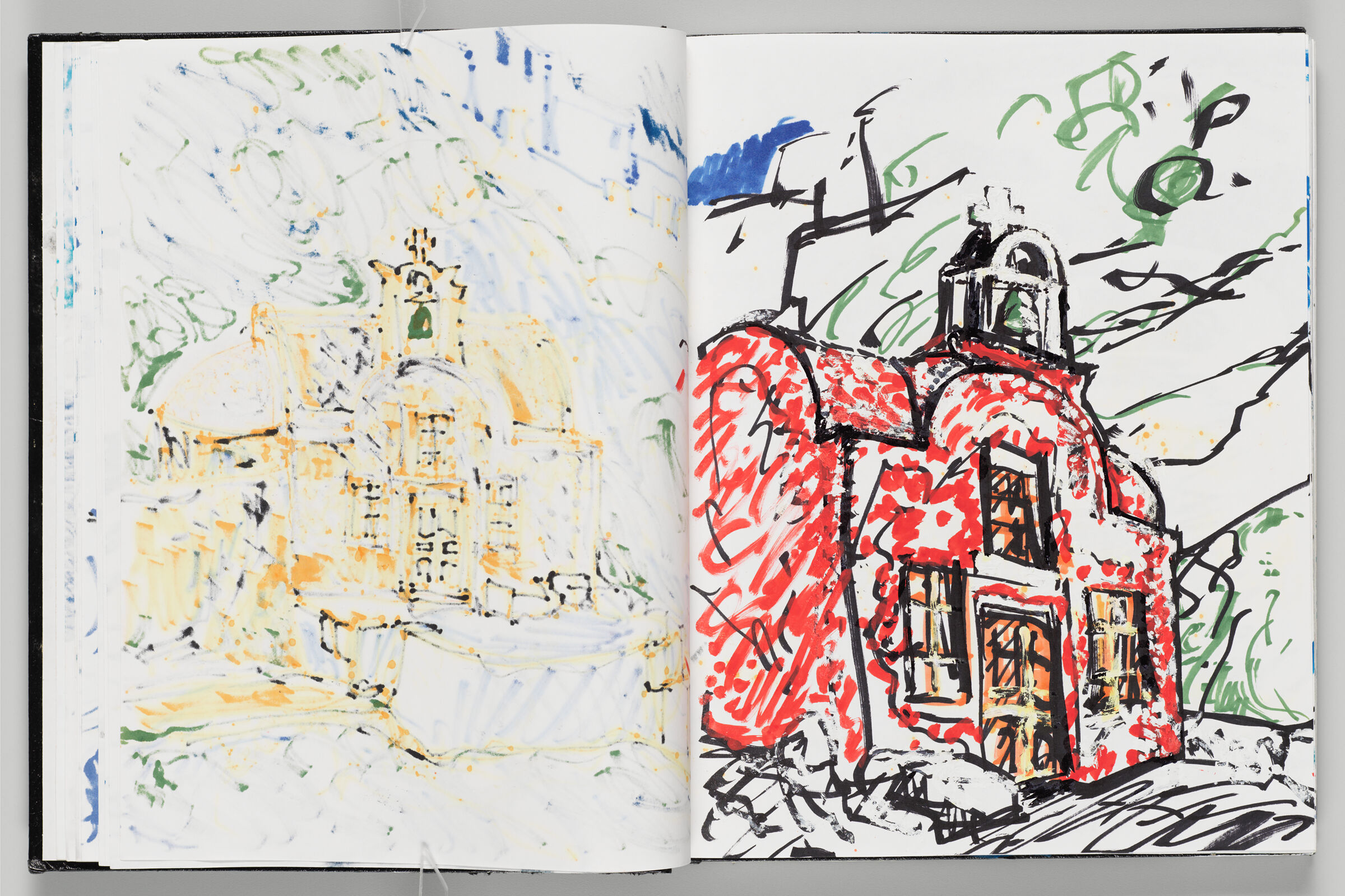 Untitled (Bleed-Through Of Previous Page, Left Page); Untitled (Church In Santorini, Greece, Right Page)