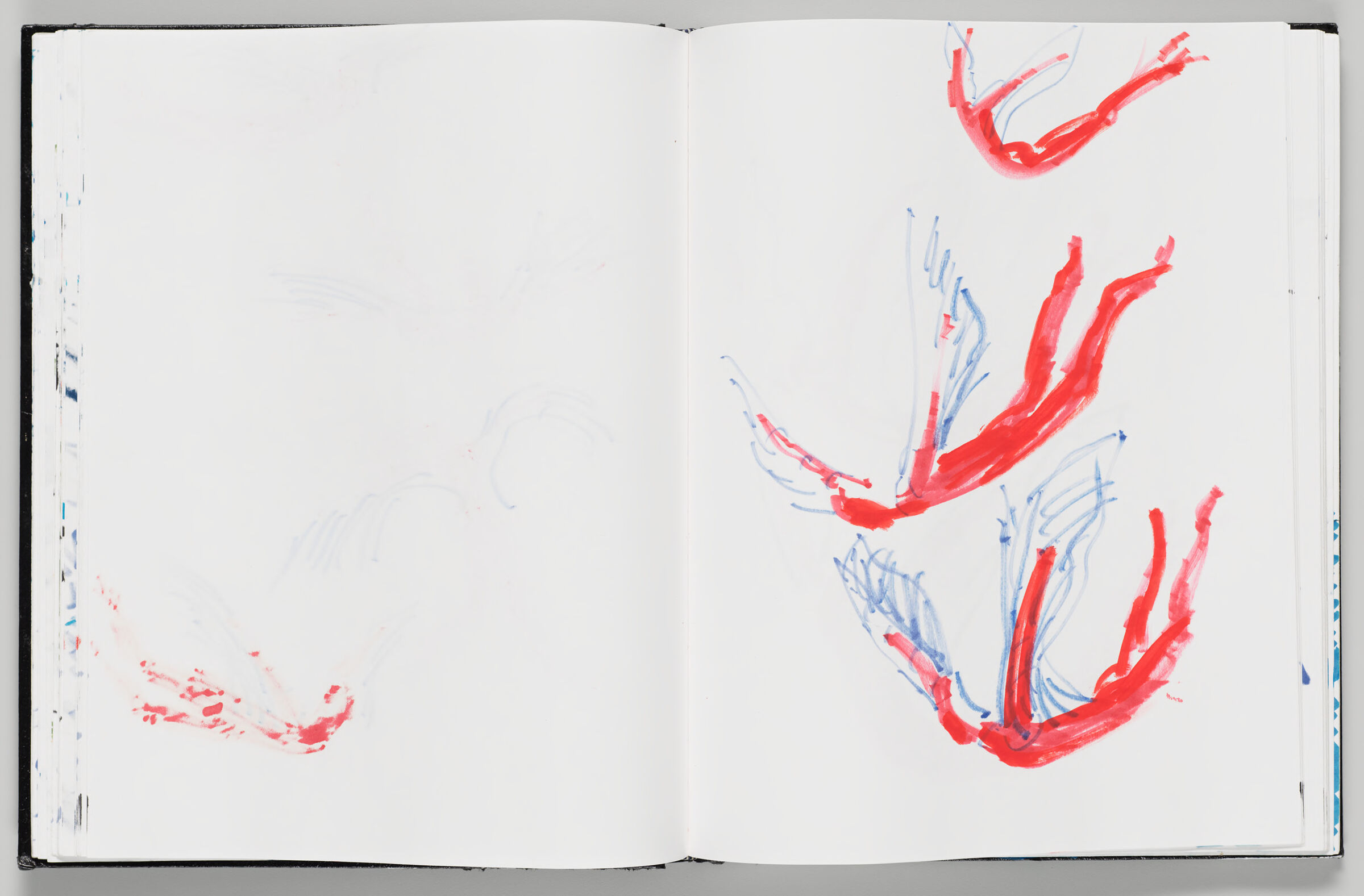 Untitled (Bleed-Through Of Previous Page, Left Page); Untitled (Flying Figures, Right Page)