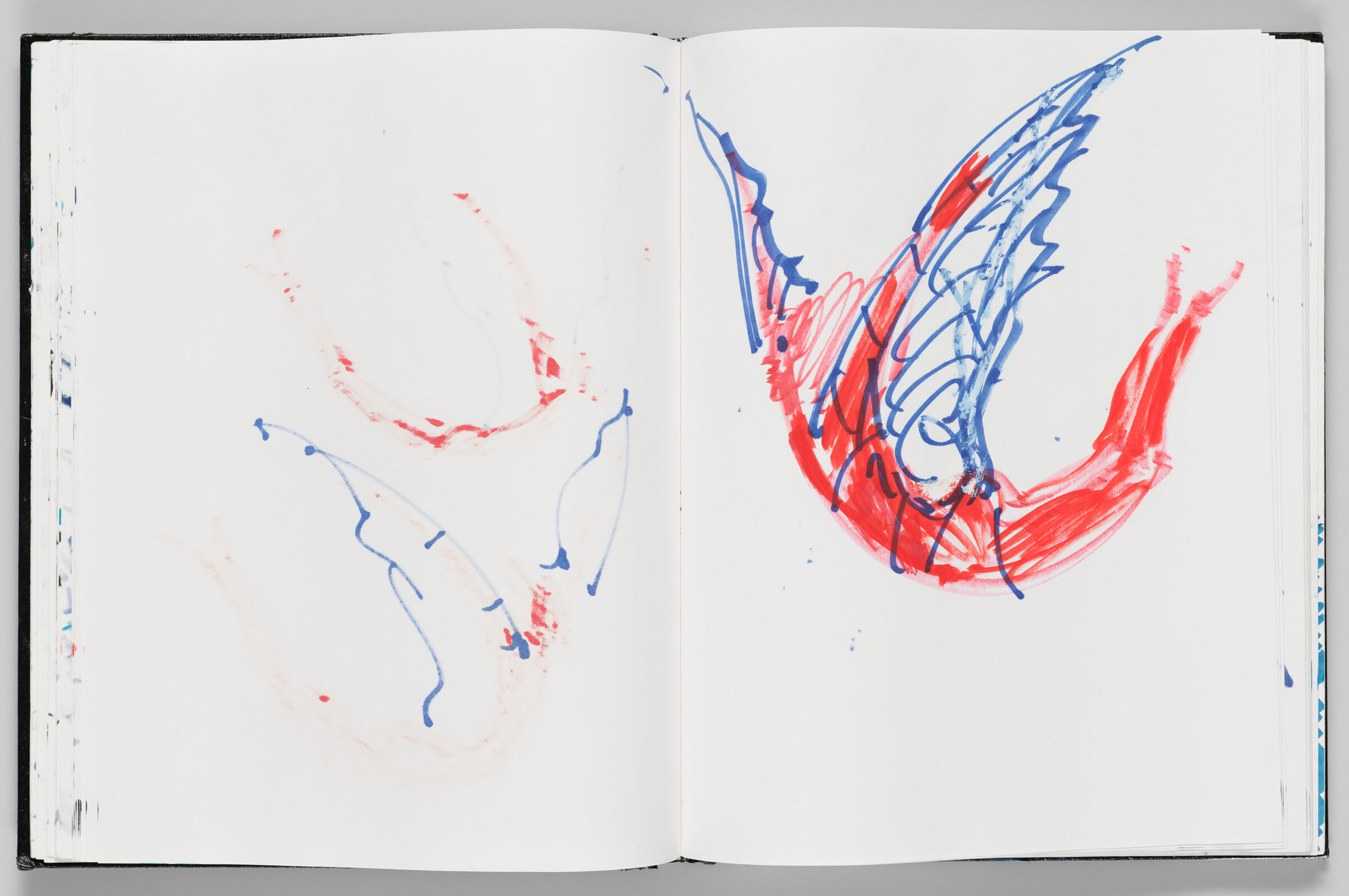 Untitled (Bleed-Through Of Previous Page, Left Page); Untitled (Flying Figure, Right Page)