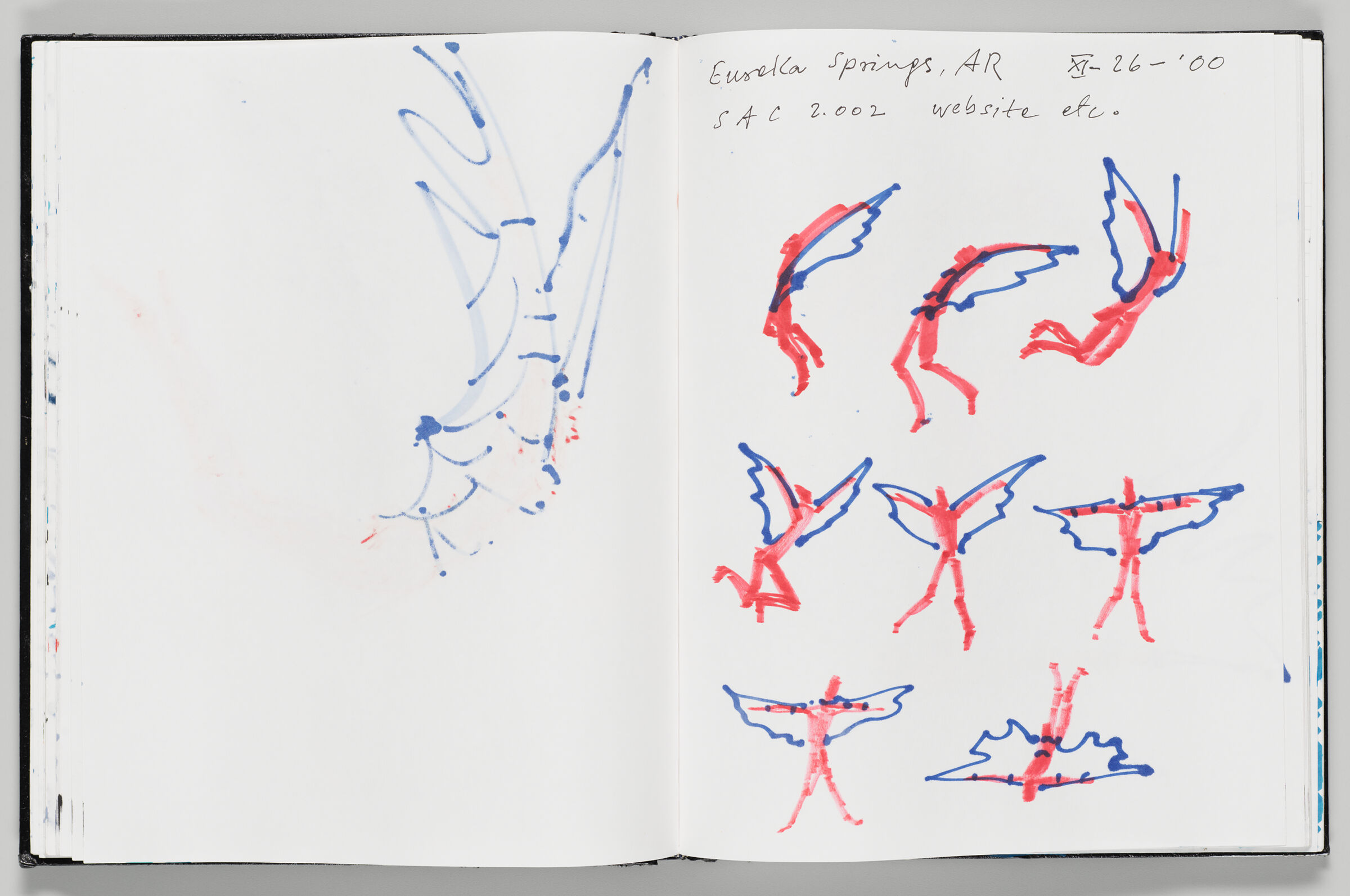 Untitled (Bleed-Through Of Previous Page, Left Page); Untitled (Flying Figures, Right Page)