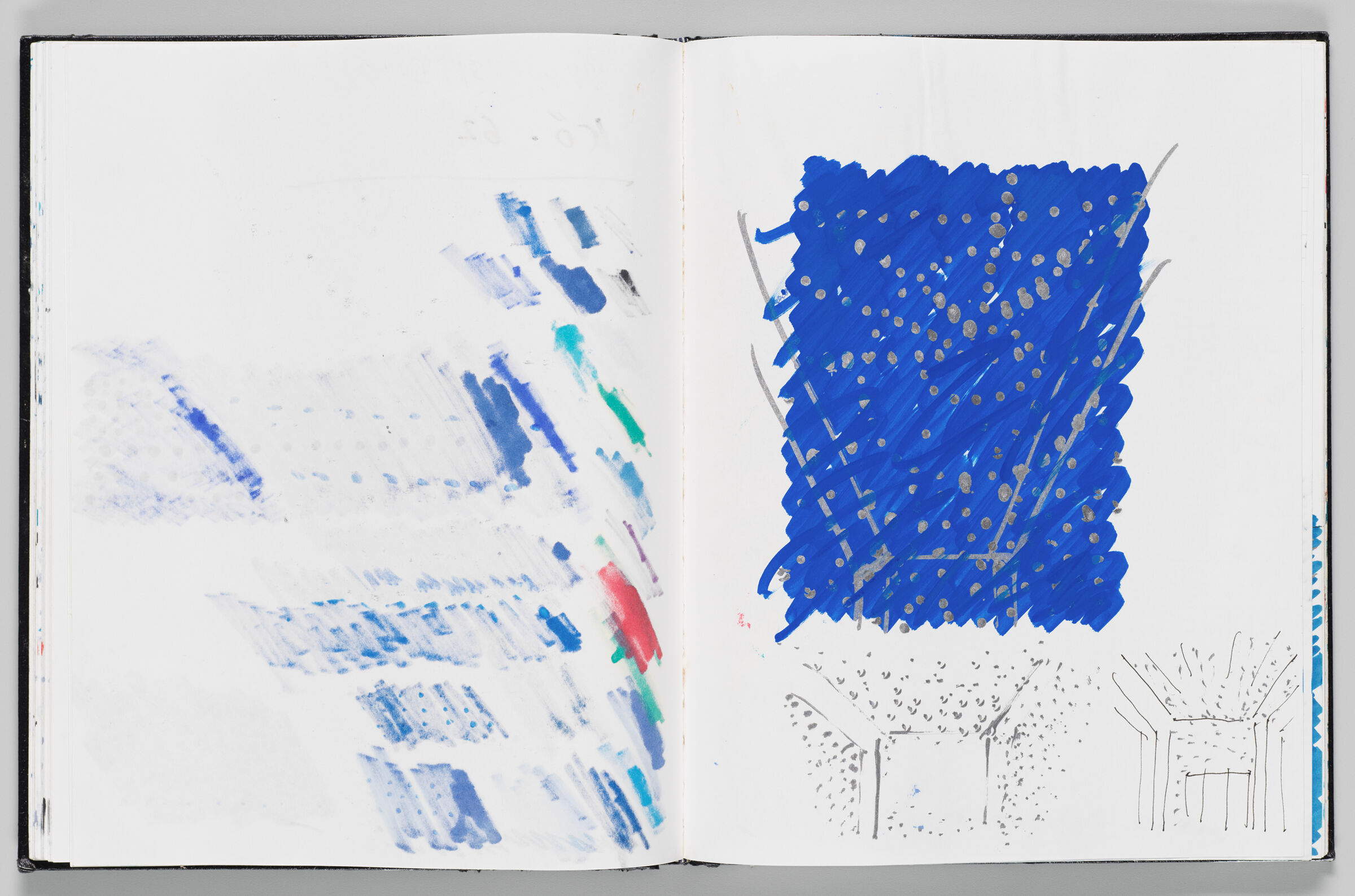 Untitled (Bleed-Through From Previous Page, Left Page); Untitled (Sketch Of Light Installation, Right Page)