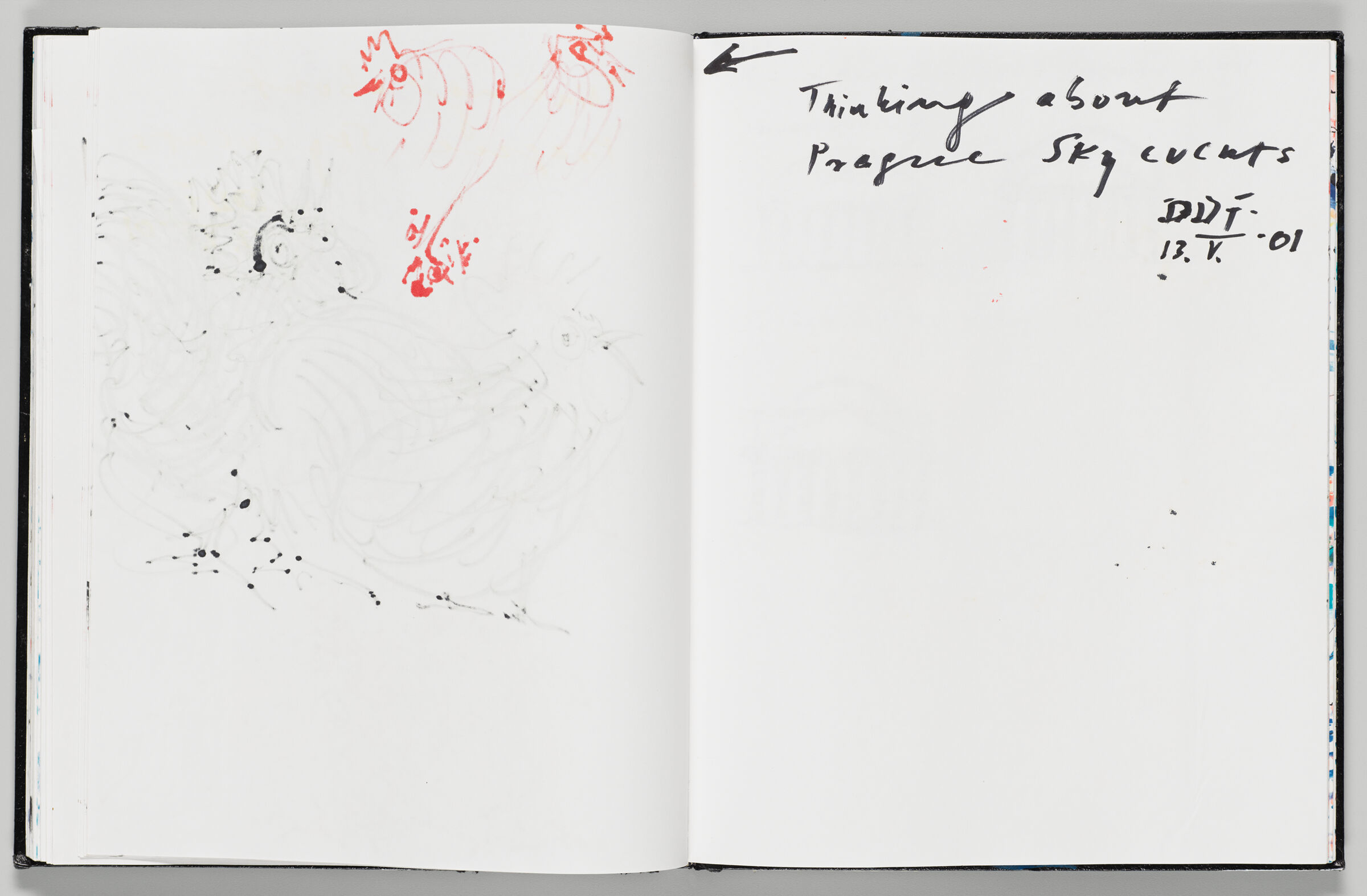 Untitled (Bleed-Through From Previous Page, Left Page); Untitled (Note, Right Page)