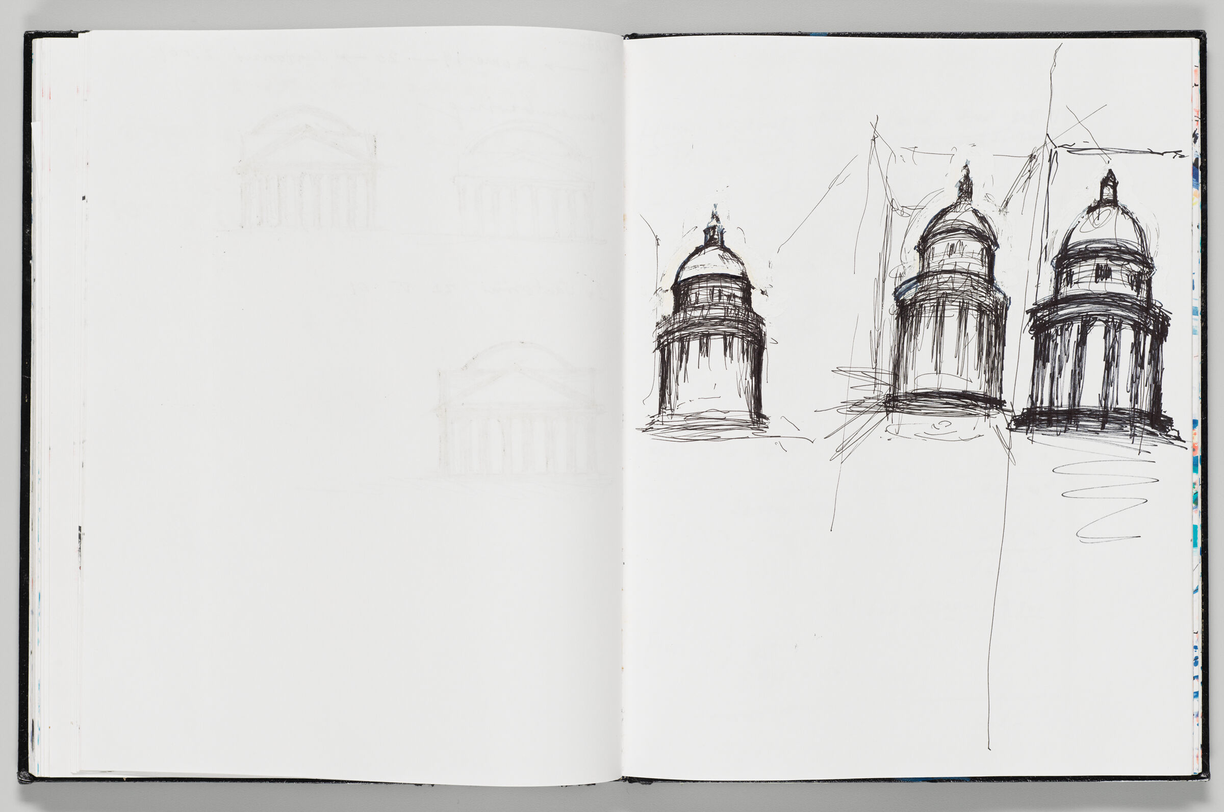 Untitled (Bleed-Through From Previous Page, Left Page); Untitled (Rome Sketches, Right Page)