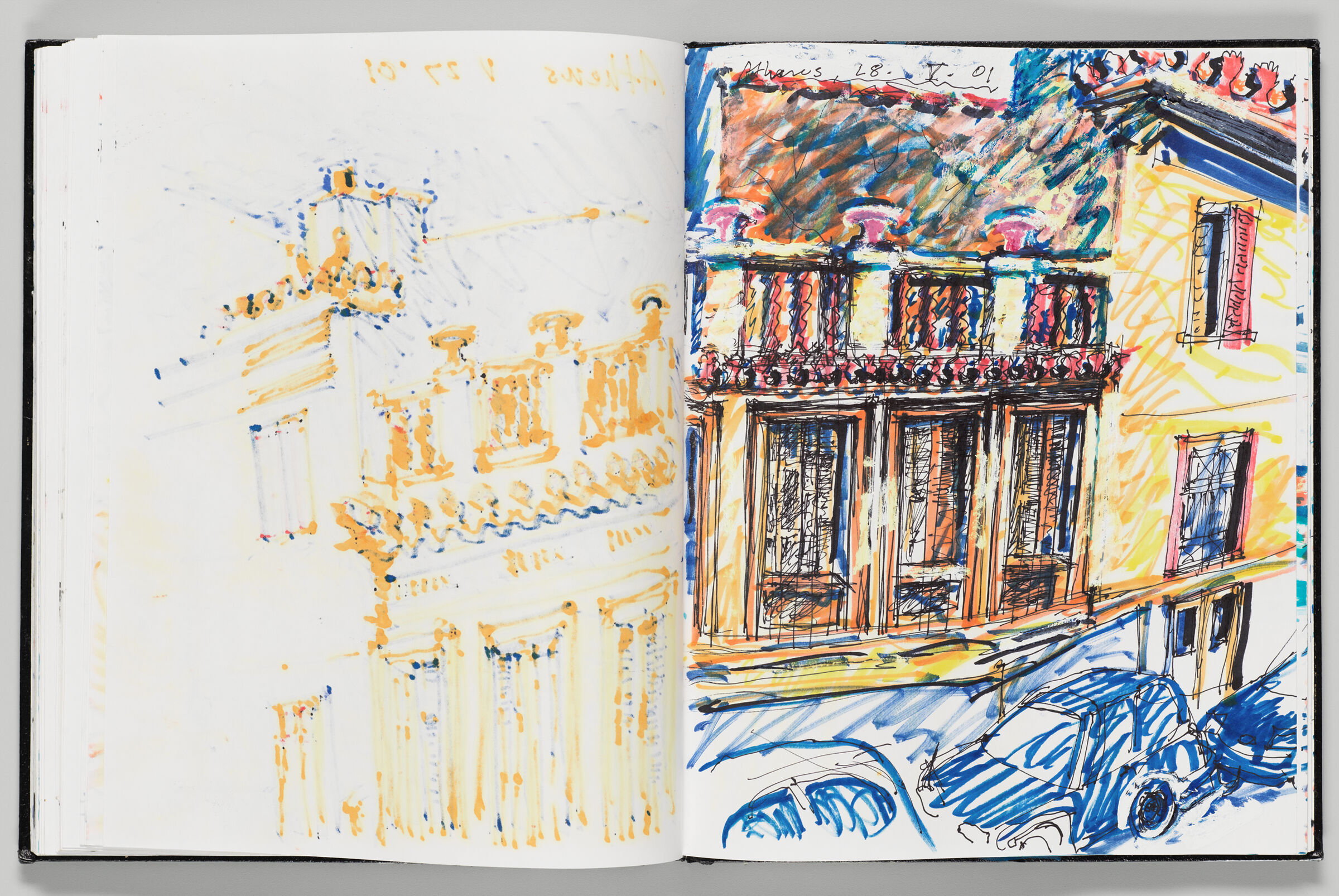 Untitled (Bleed-Through From Previous Page, Left Page); Untitled (View Of Athens, Right Page)