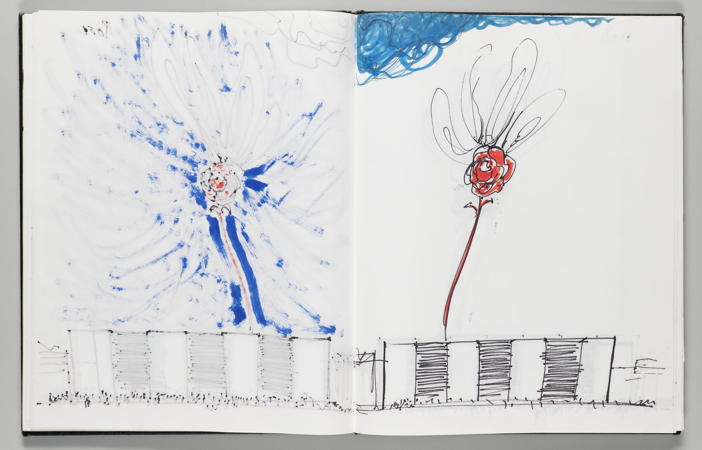 Untitled (Bleed-Through Of Previous Page, Left Page); Untitled (Rose Inflatable, Right Page)