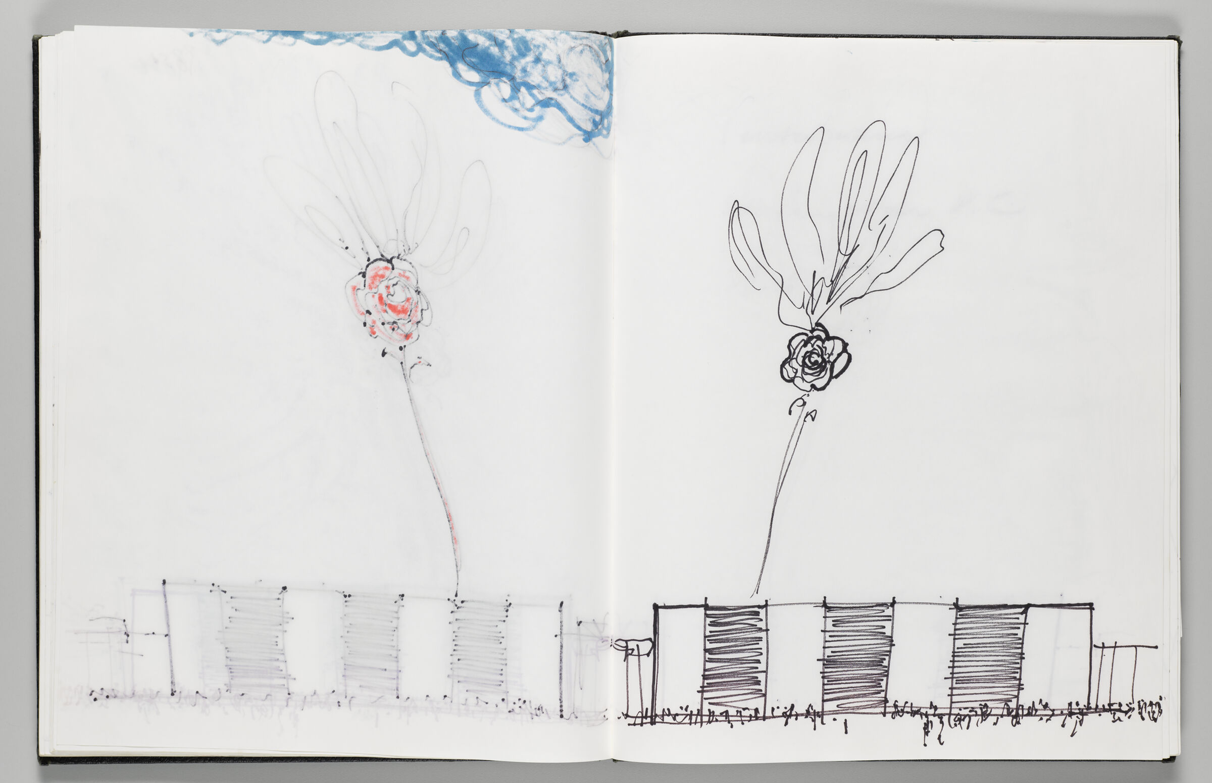 Untitled (Bleed-Through Of Previous Page, Left Page); Untitled (Rose Inflatable, Right Page)