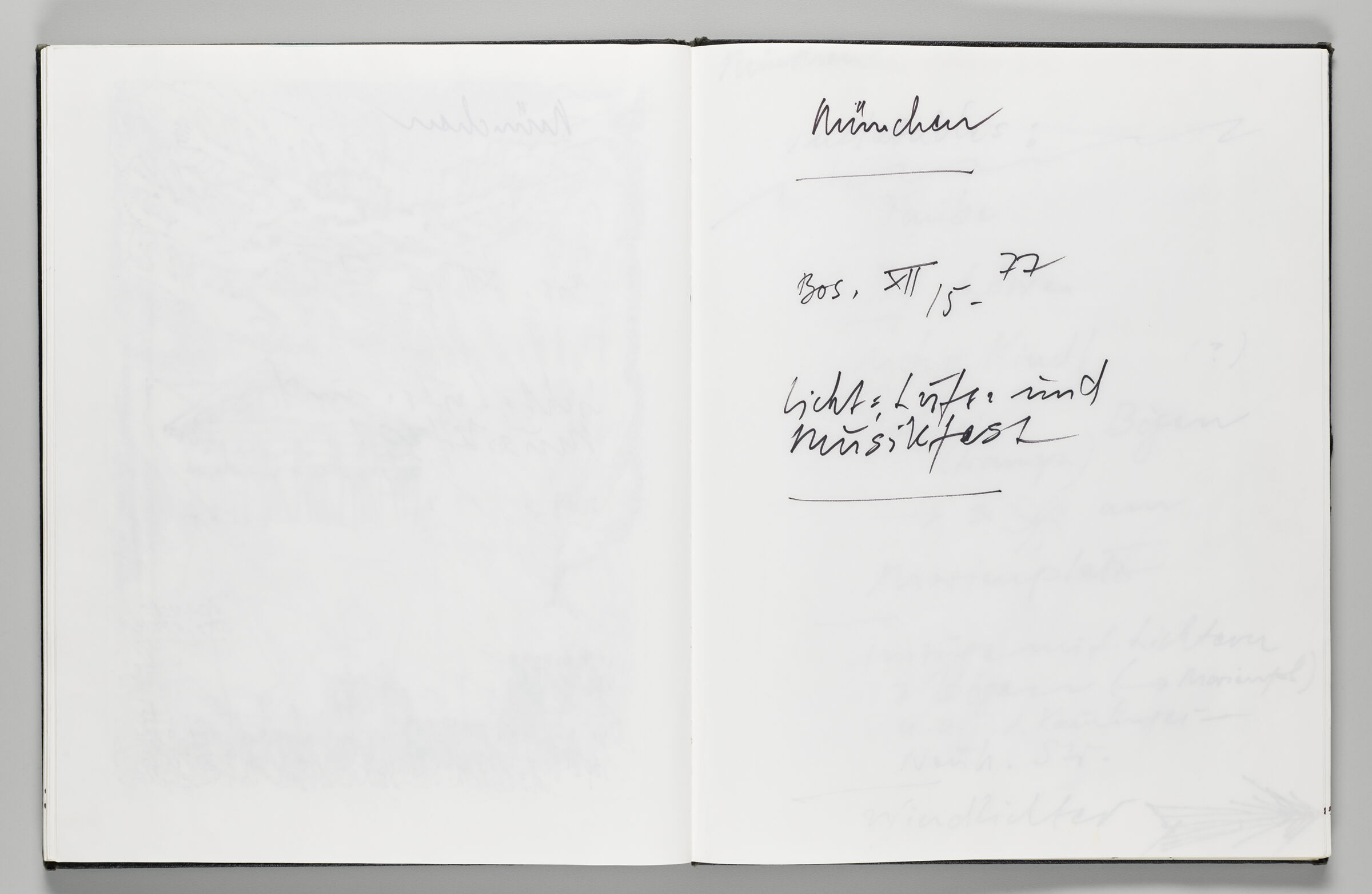 Untitled (Bleed-Through Of Previous Page And Color Transfer, Left Page); Untitled (Notes, Right Page)