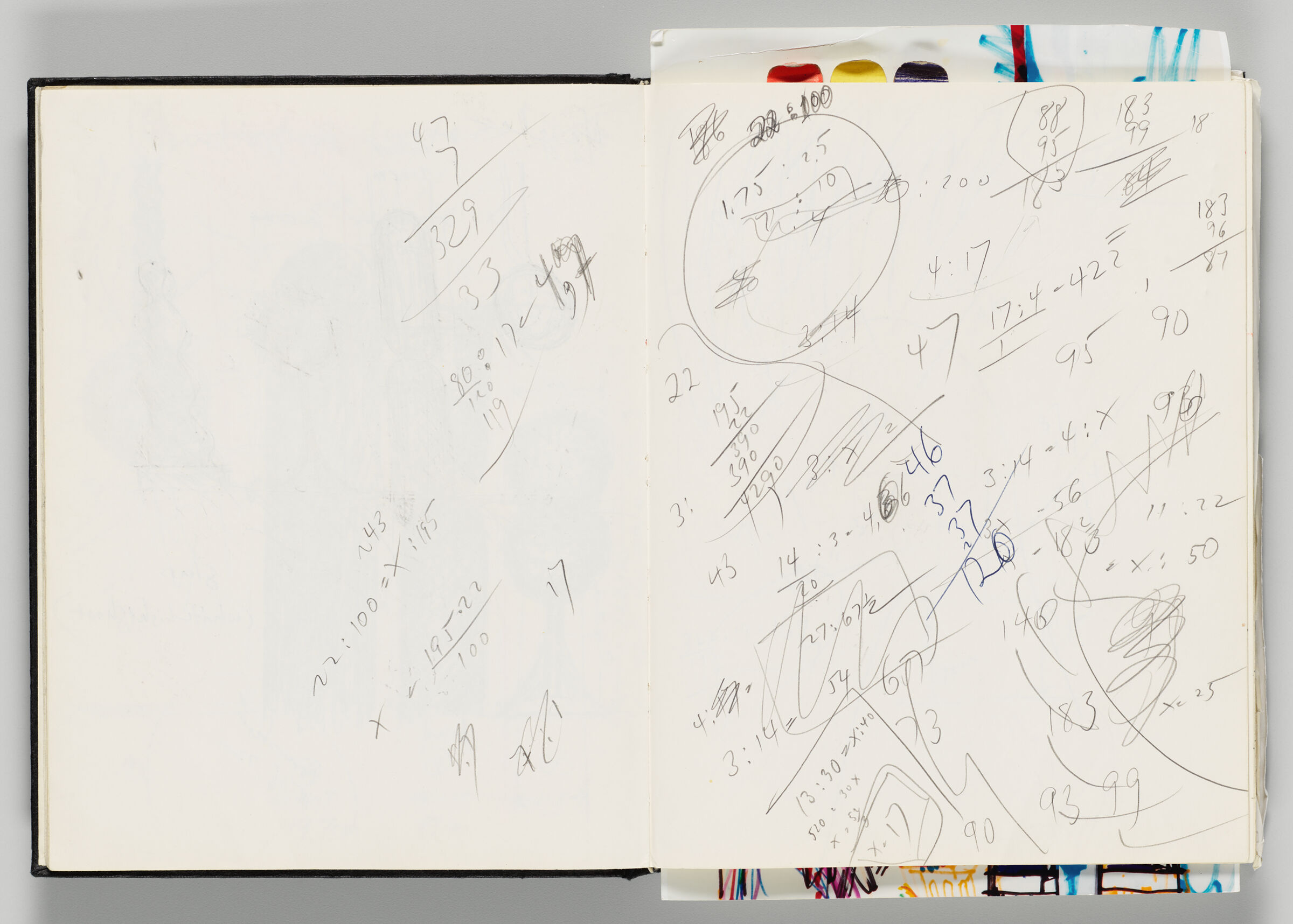 Untitled (Calculations, Left Page); Untitled (Calculations, Right Page)
