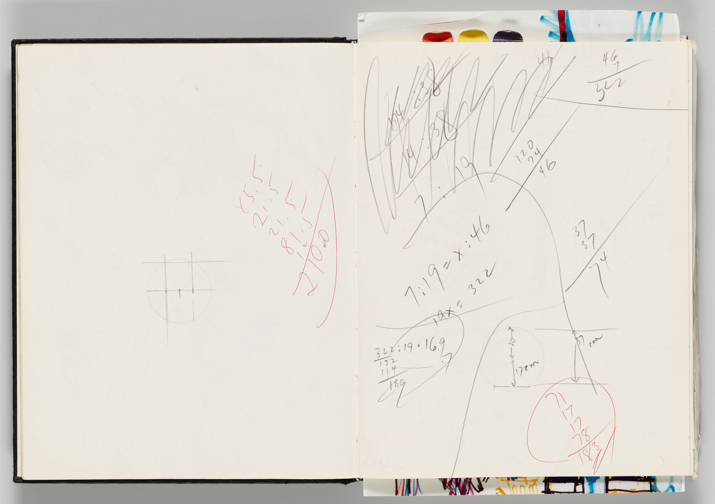 Untitled (Design And Notes, Left Page); Untitled (Budget Calculations, Right Page)