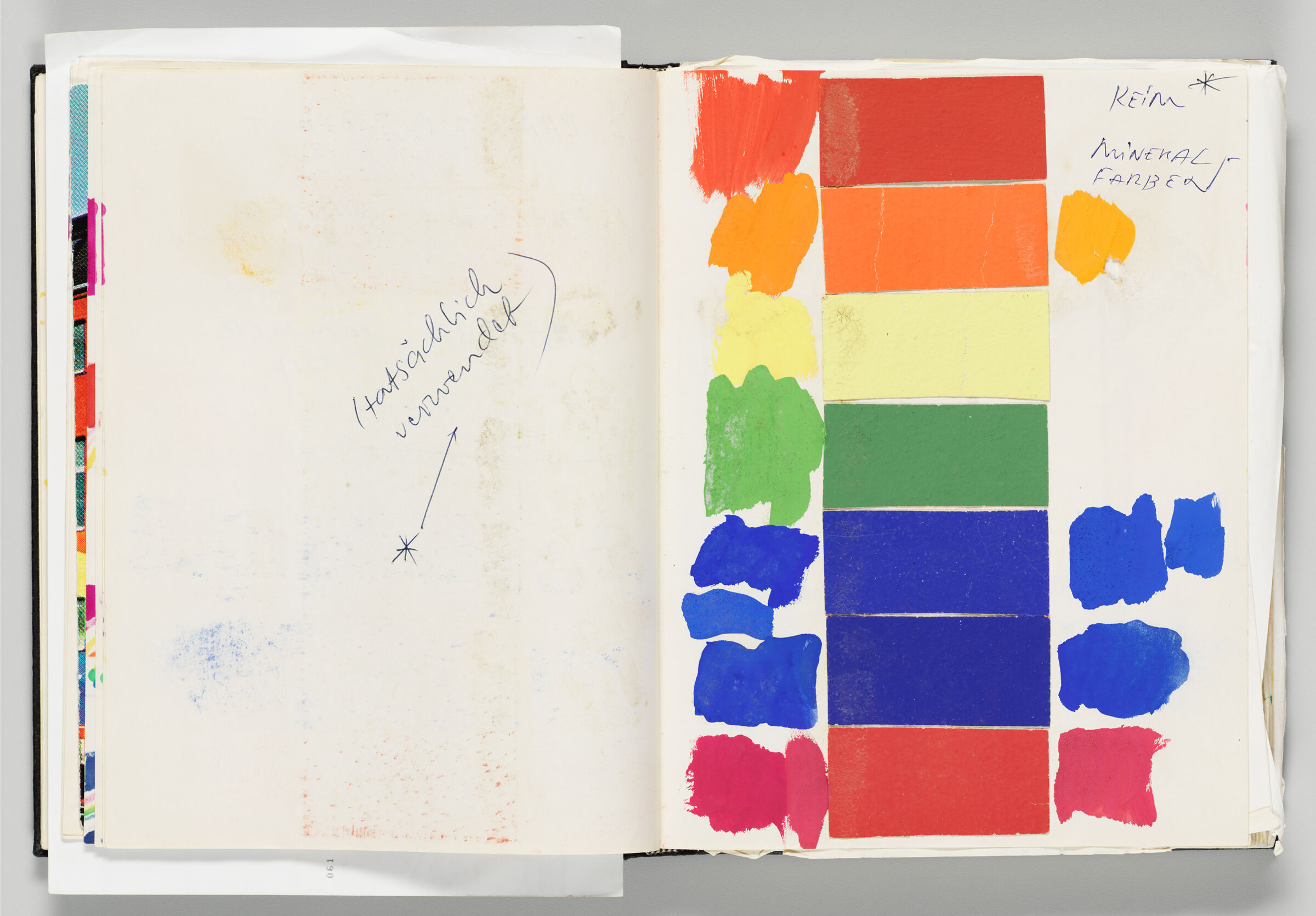 Untitled (Note And Color Transfer, Left Page); Untitled (Wall Paint Tests And Samples, Right Page)