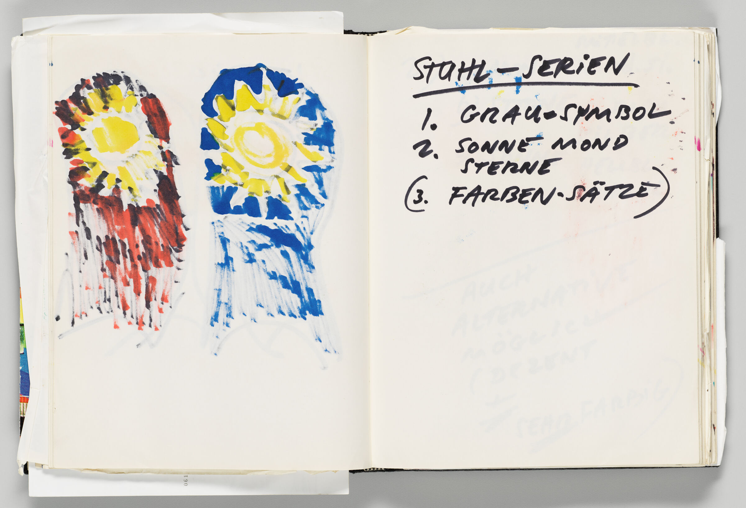 Untitled (Bleed-Through Of Previous Page, Left Page); Untitled (Notes With Bleed-Through Of Following Page, Right Page)