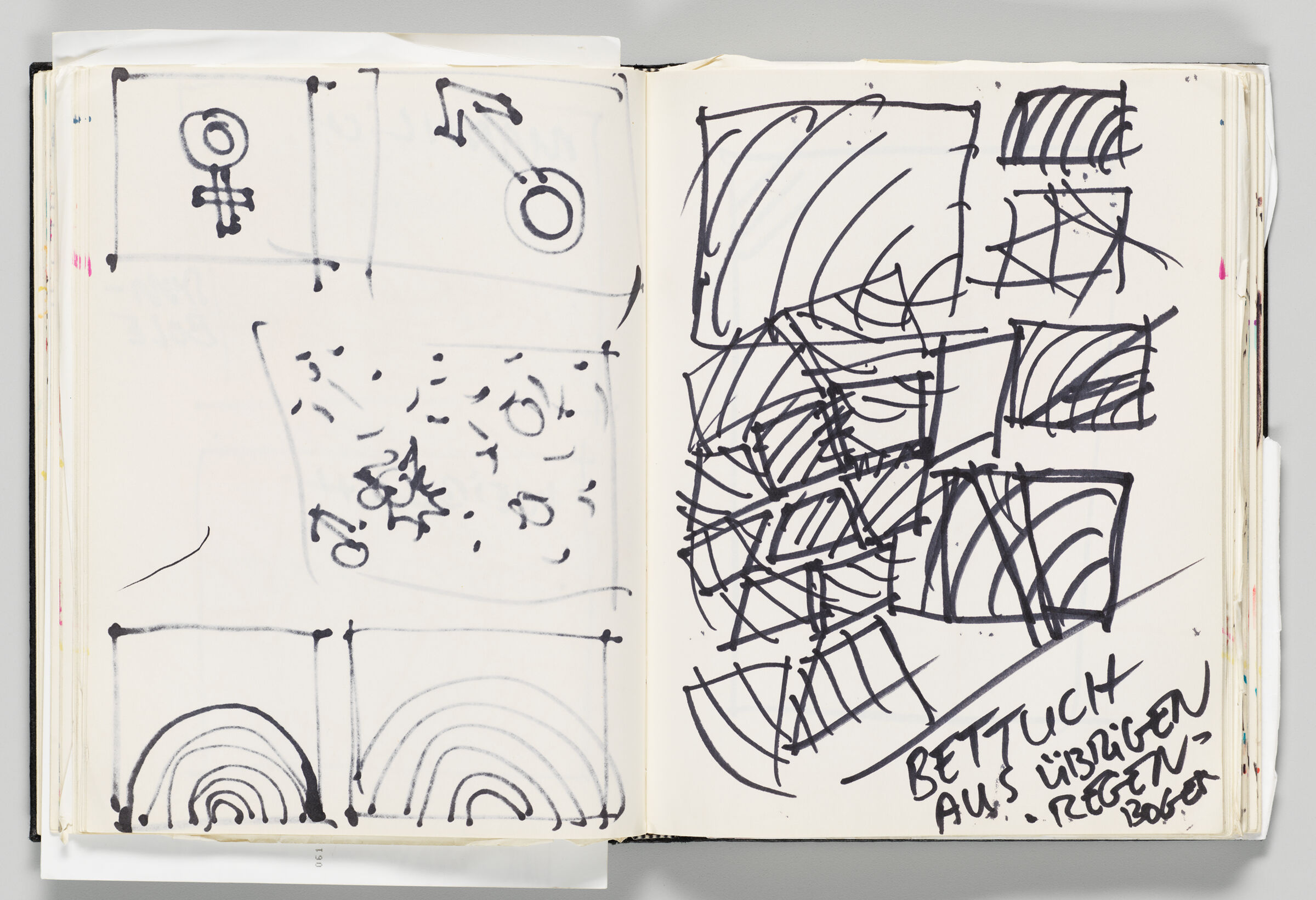 Untitled (Bleed-Through Of Previous Page, Left Page); Untitled (Notes And Designs, Right Page)