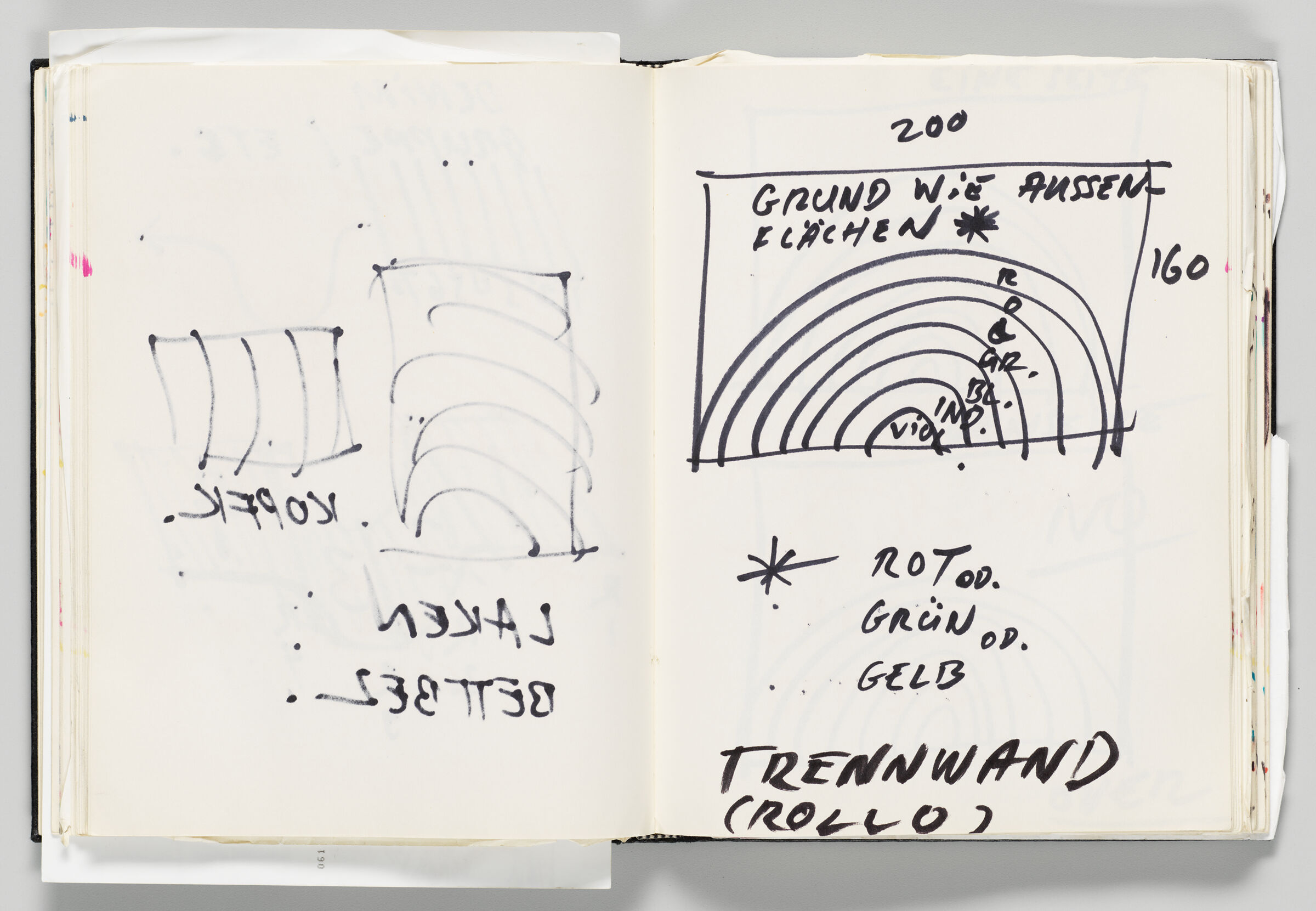 Untitled (Bleed-Through Of Previous Page, Left Page); Untitled (Designs, Right Page)