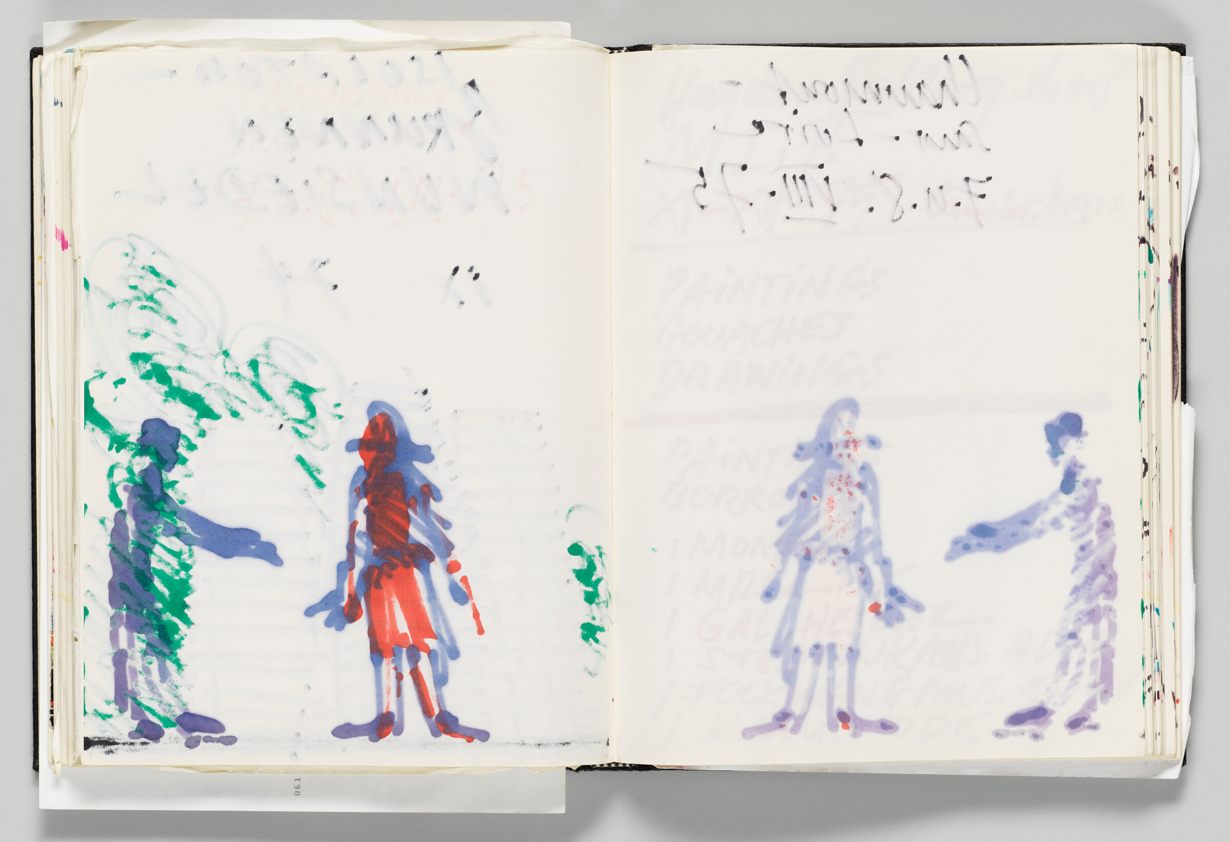 Untitled (Bleed-Through Of Previous Page, Left Page); Untitled (Color Transfer And Bleed-Through Of Following Page, Right Page)