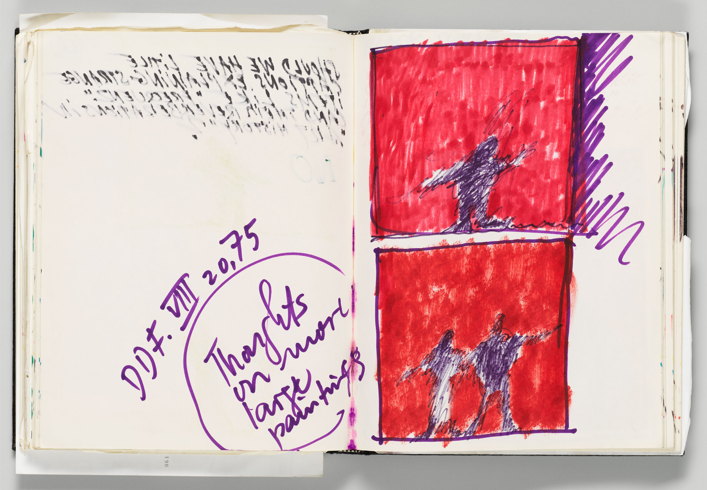 Untitled (Notes And Bleed-Through Of Previous Page, Left Page); Untitled (Sketches And 